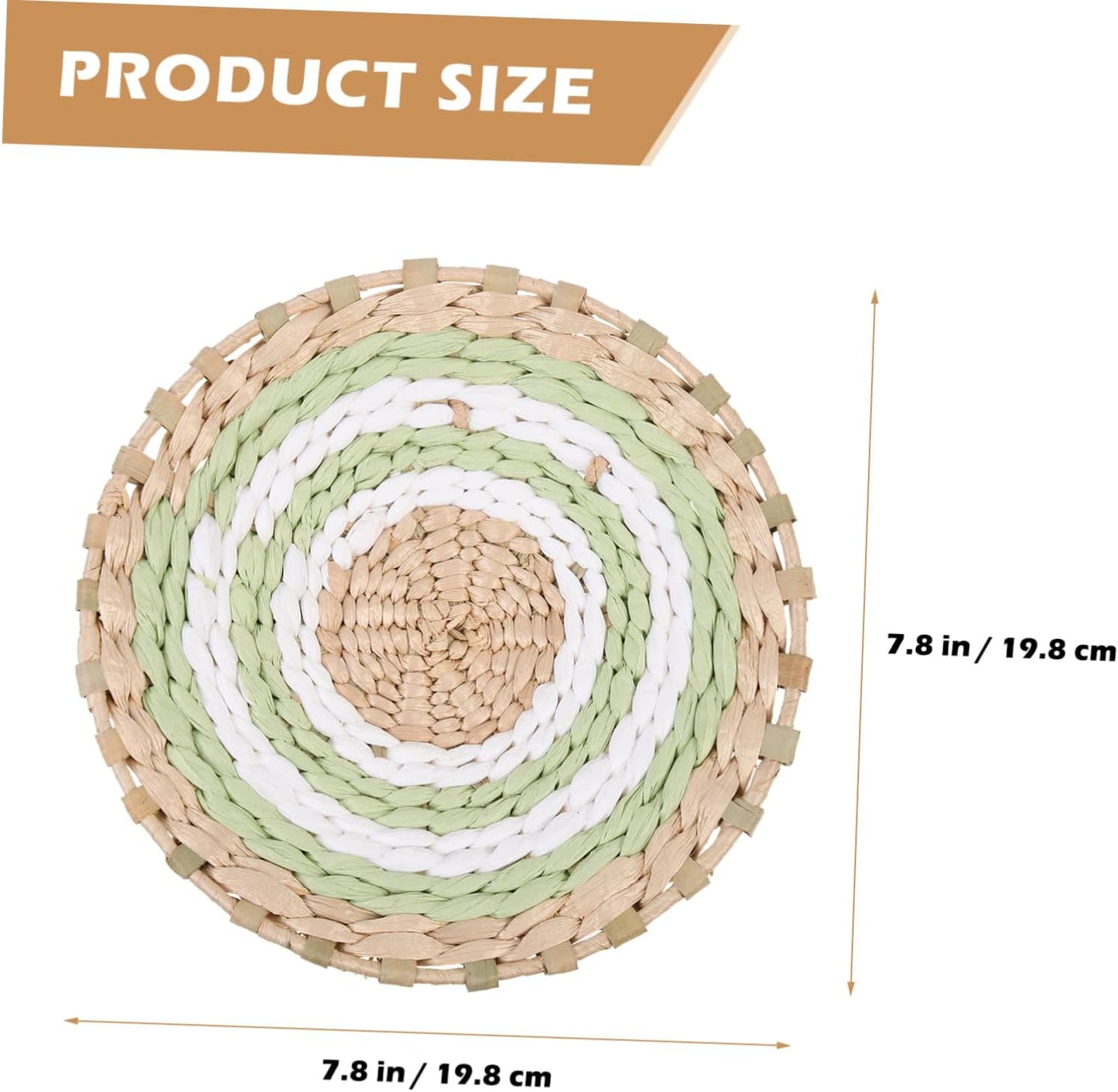Woven Straw Wall Hanging Pendant / Natural / 7.79 x 7.79 x 1.57