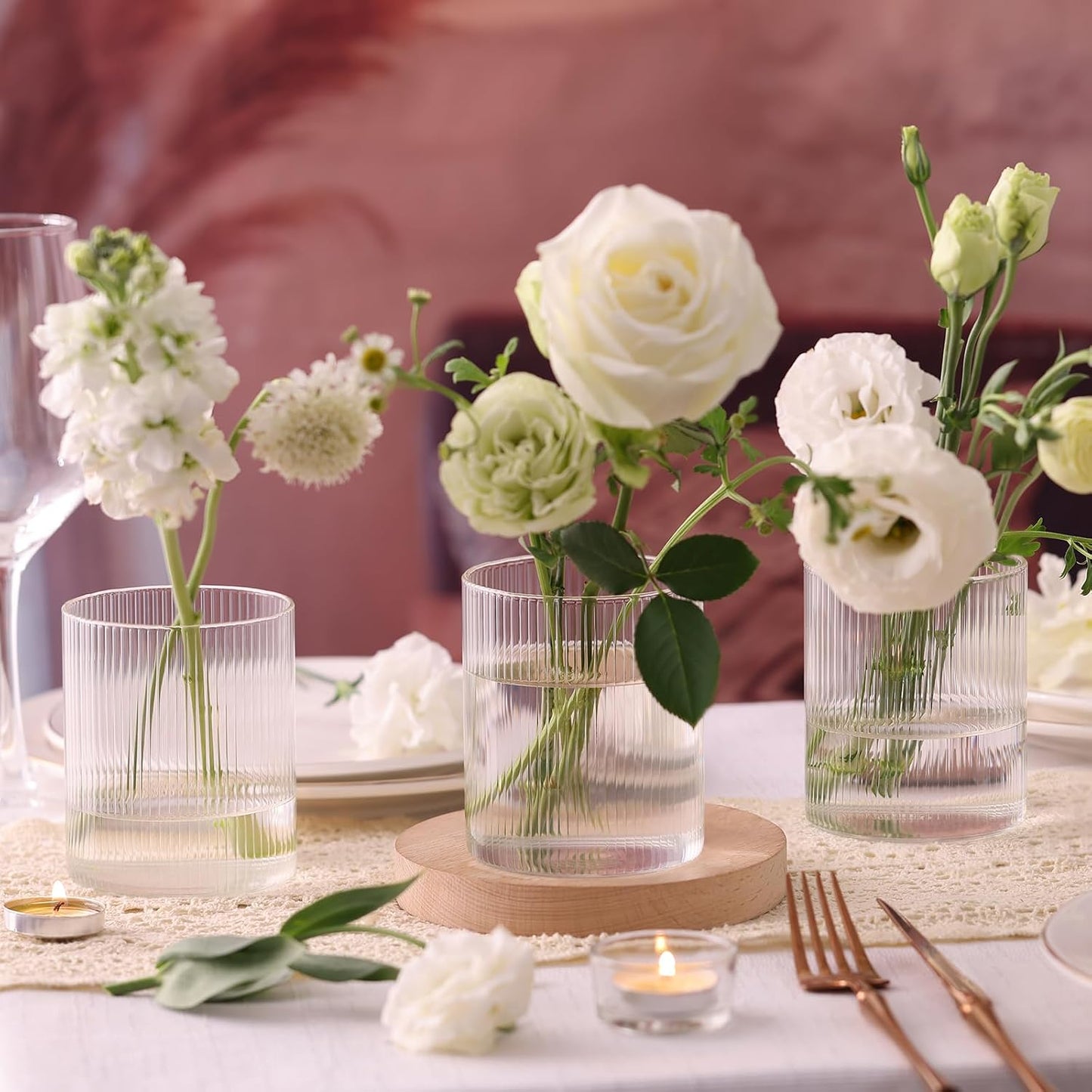 Glass Flower Vases / 4in / Clear