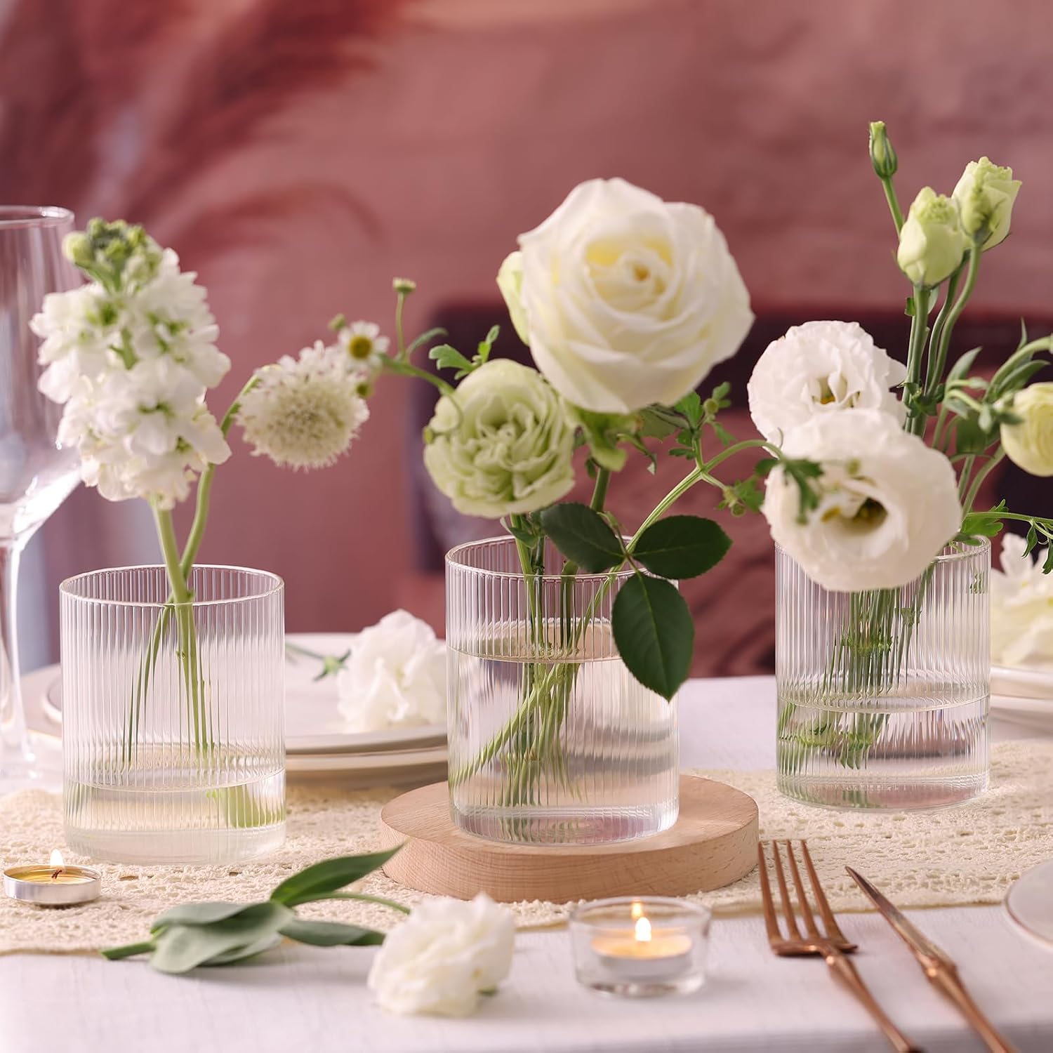 Glass Flower Vases / 4in / Clear