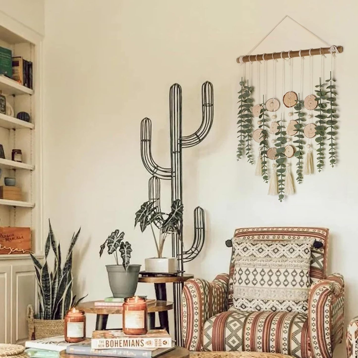 Artificial Eucalyptus Wall Decor Fake Greenery Leaves Stems Wall Hanging Plants / 16.5 Inch