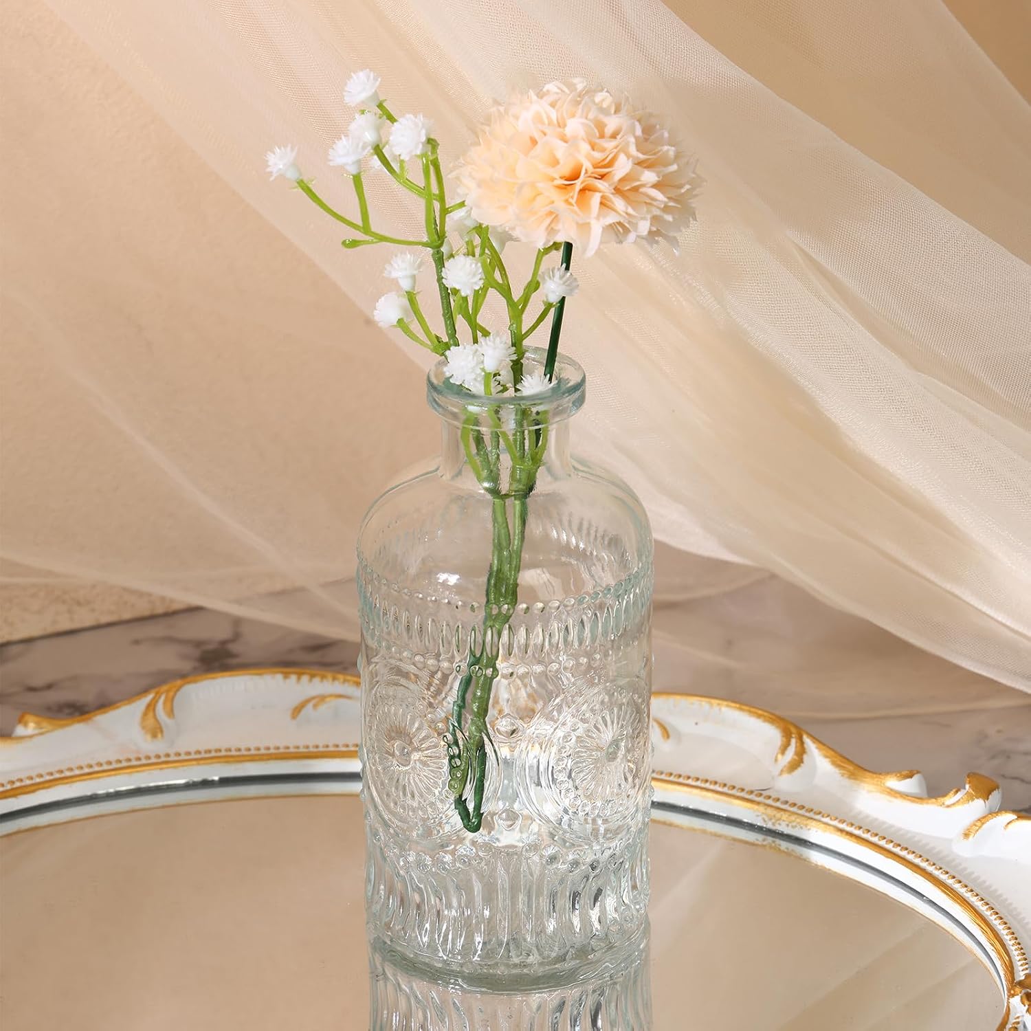 Glass Vase / Bud Vases / Clear / Set of 5