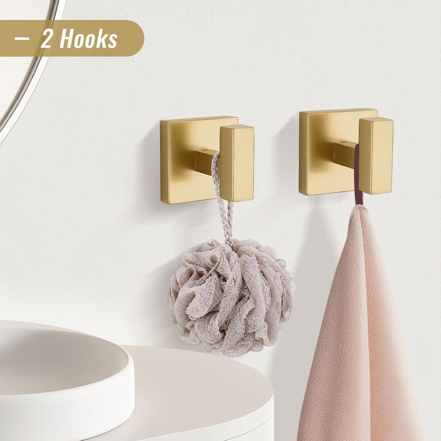 YACVCL Towel Bar Set, 5-Piece Brushed Gold Bathroom Hardware Set, Gold Bathroom Accessories Set, SUS304 Stainless Steel