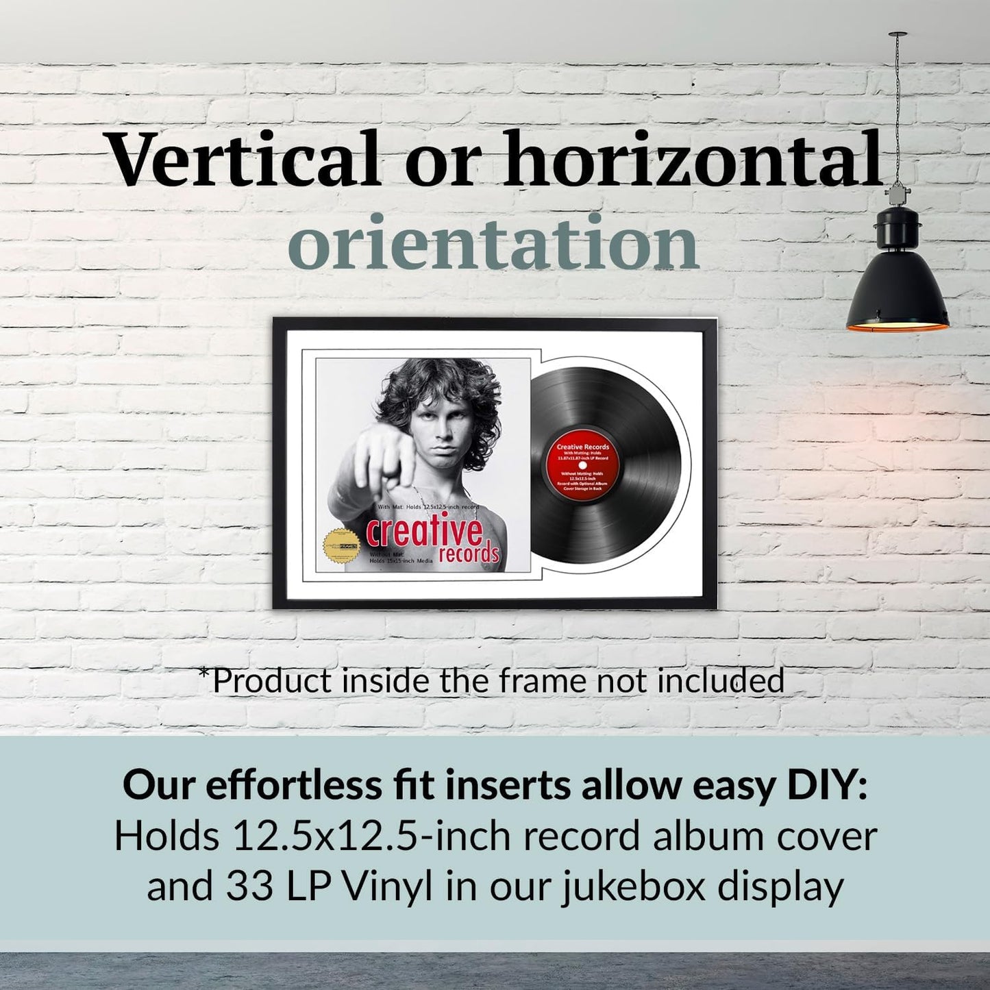 16" x 24" Jukebox Vinyl Frame Display with Double Matting, LP Record Album Frame for Wall Decor, White/White, Pack of 4
