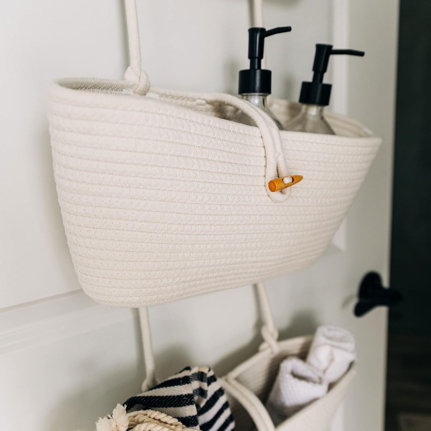 Hanging Storage Basket / Full Off-white / 3-tier
