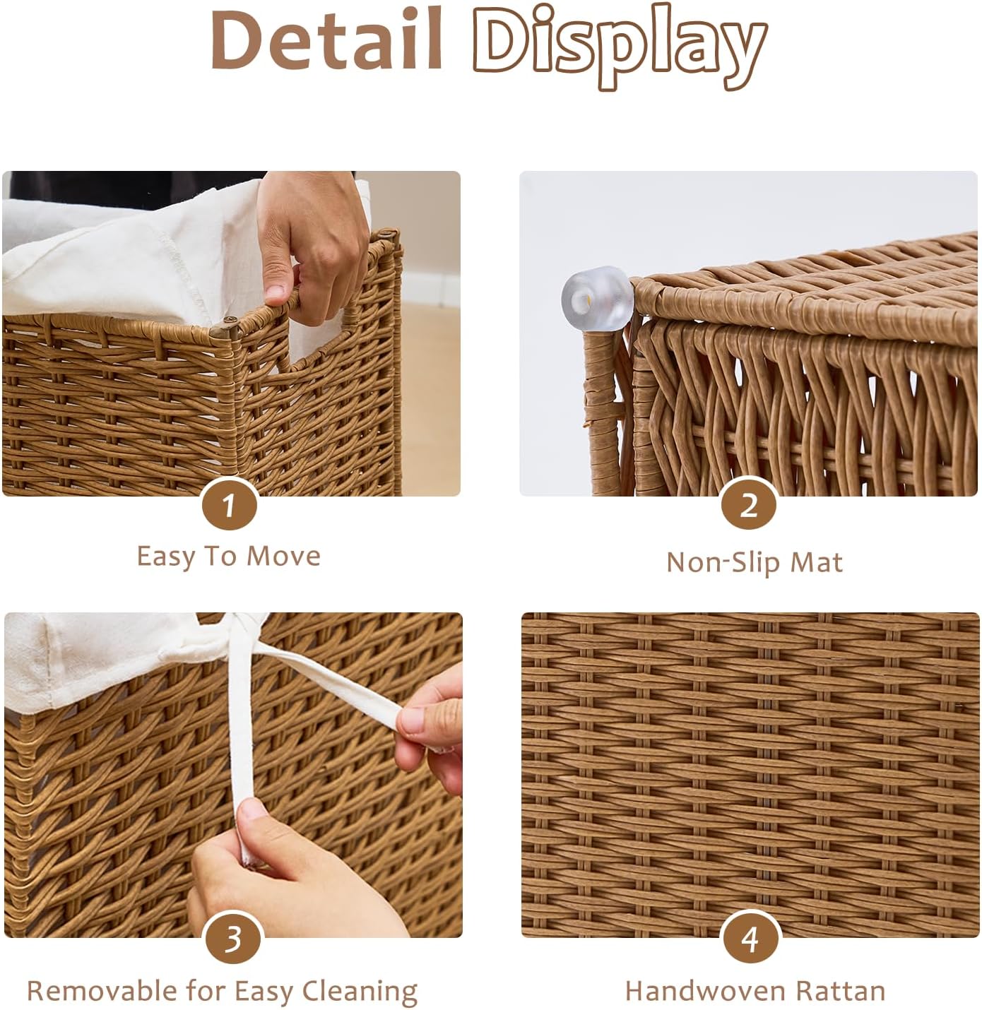 Handwoven Rattan Basket / Rattan with Lid / 55L