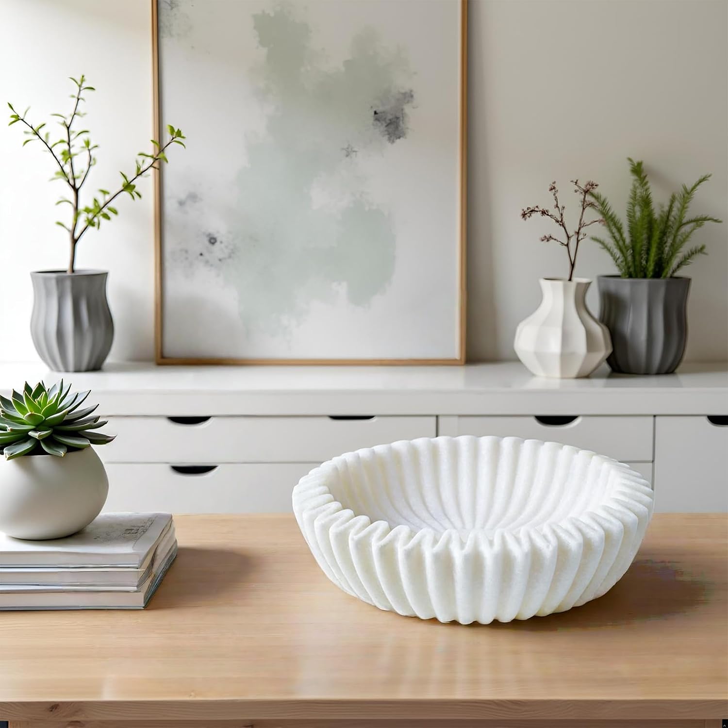 Decorative Bowl Modern Home Decor / White B