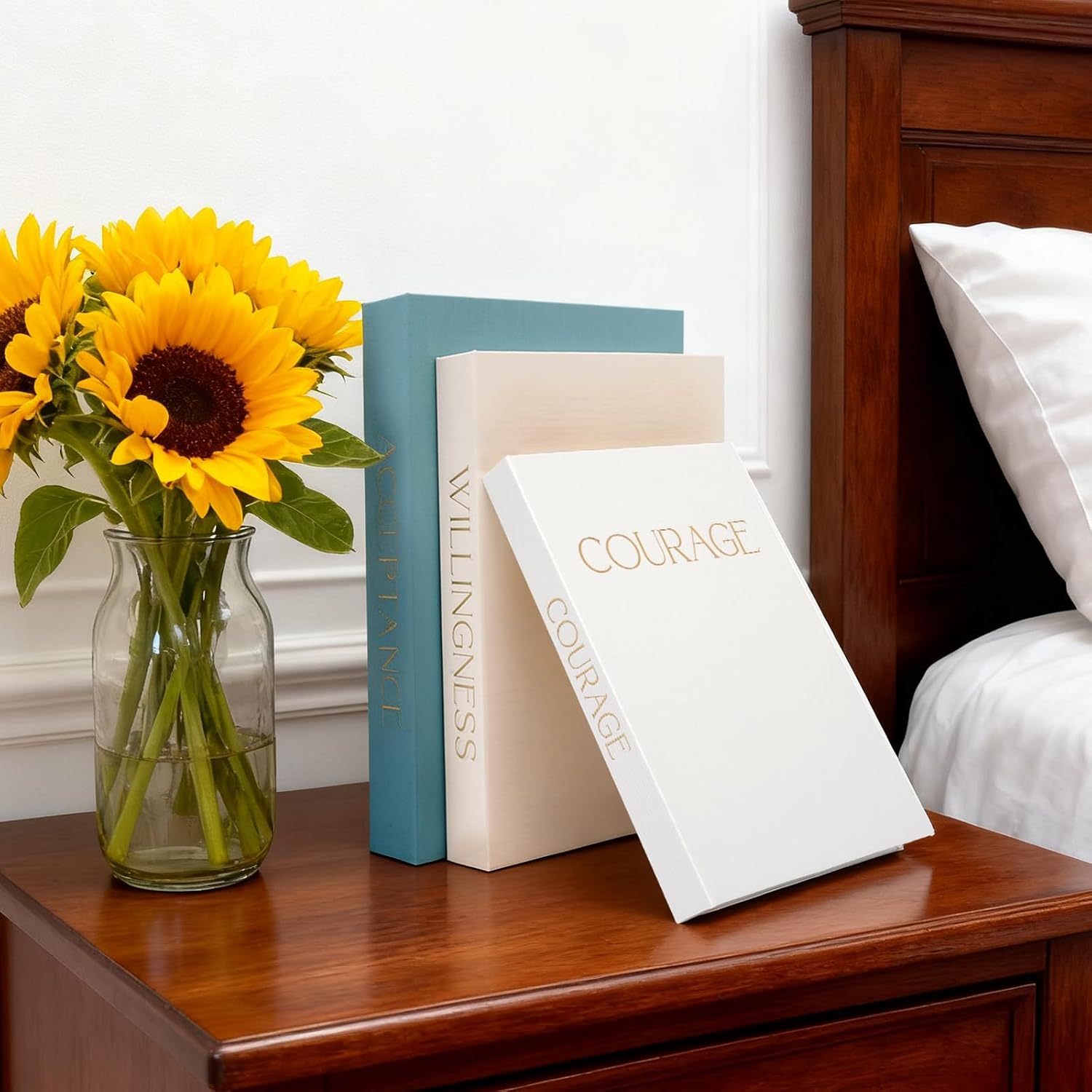 3 Hollow Linen Faux Books