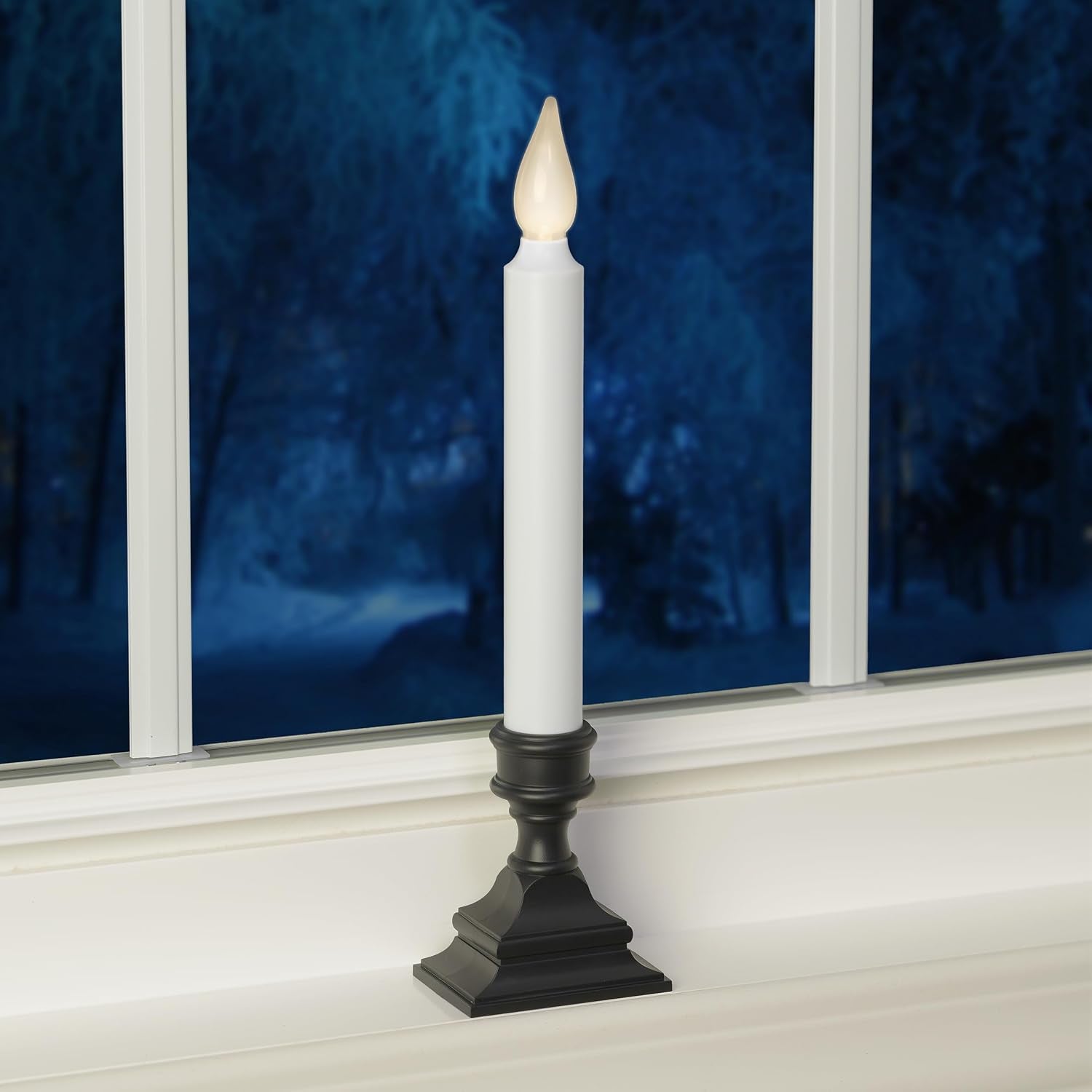 Bright White LED Battery Operated Window Candles, Bronze 4-Pack | Automatic Timer, Bright Hot Spot, Weighted Plastic