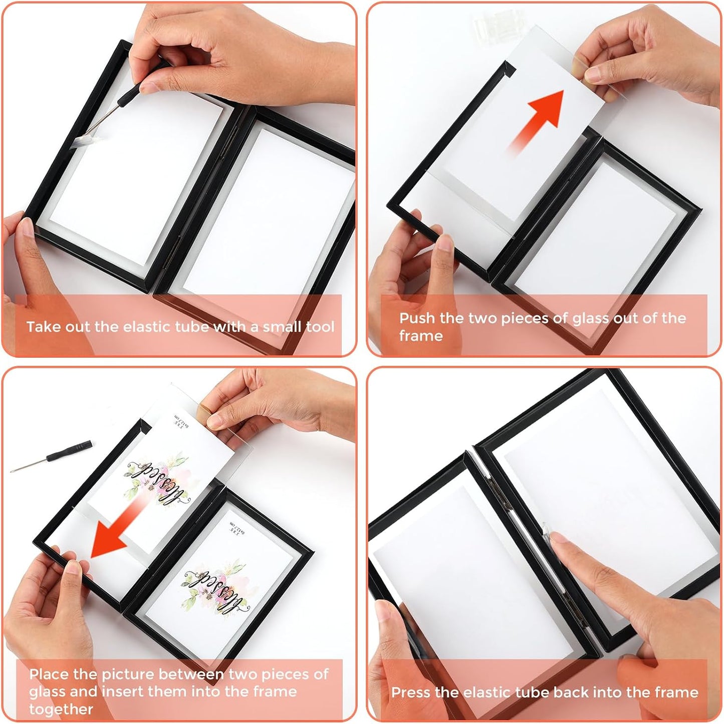 Metal Picture Frames / 8 x 10 / Vertical / Matte Black / Set of 2