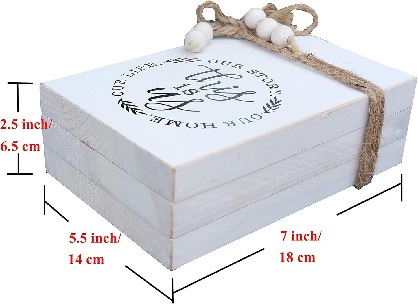 Wood Decorative Books Stack Rustic Home Decor Stack Wooden Books for Modern / This Is Us / White