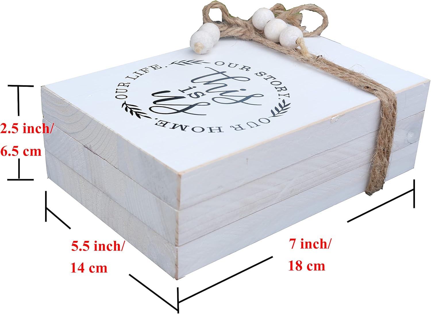 Wood Decorative Books Stack Rustic Home Decor Stack Wooden Books for Modern / This Is Us / White