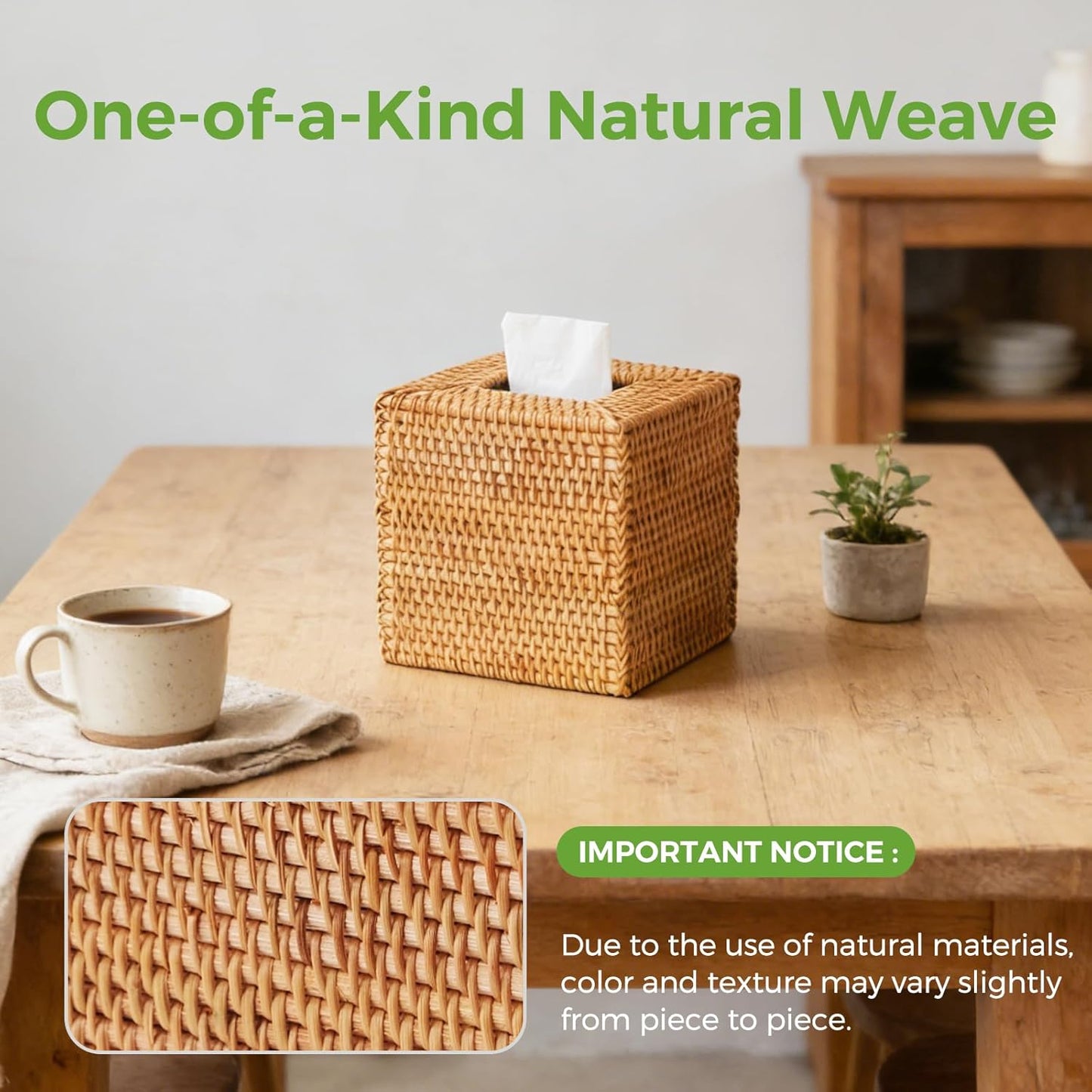 Wicker Napkin Holder / Natural / Set of 2