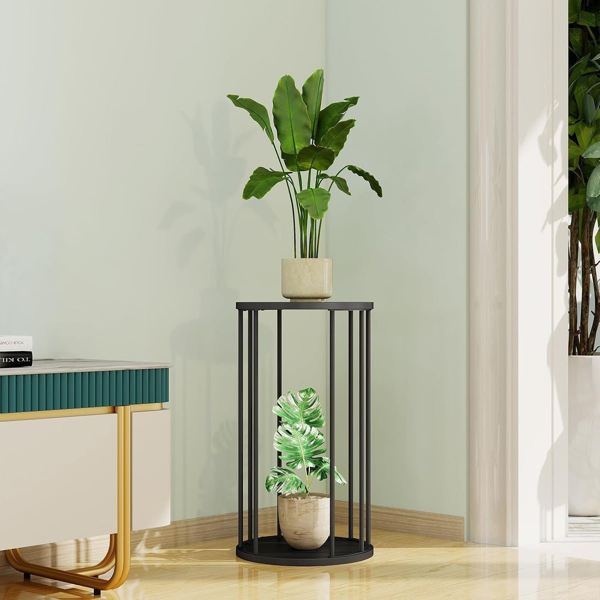 Plant Stand Indoor,small plant stool,Flower Pot Corner stand holder,Mid Century Heavy Duty Metal Tall Home Decor,Modern