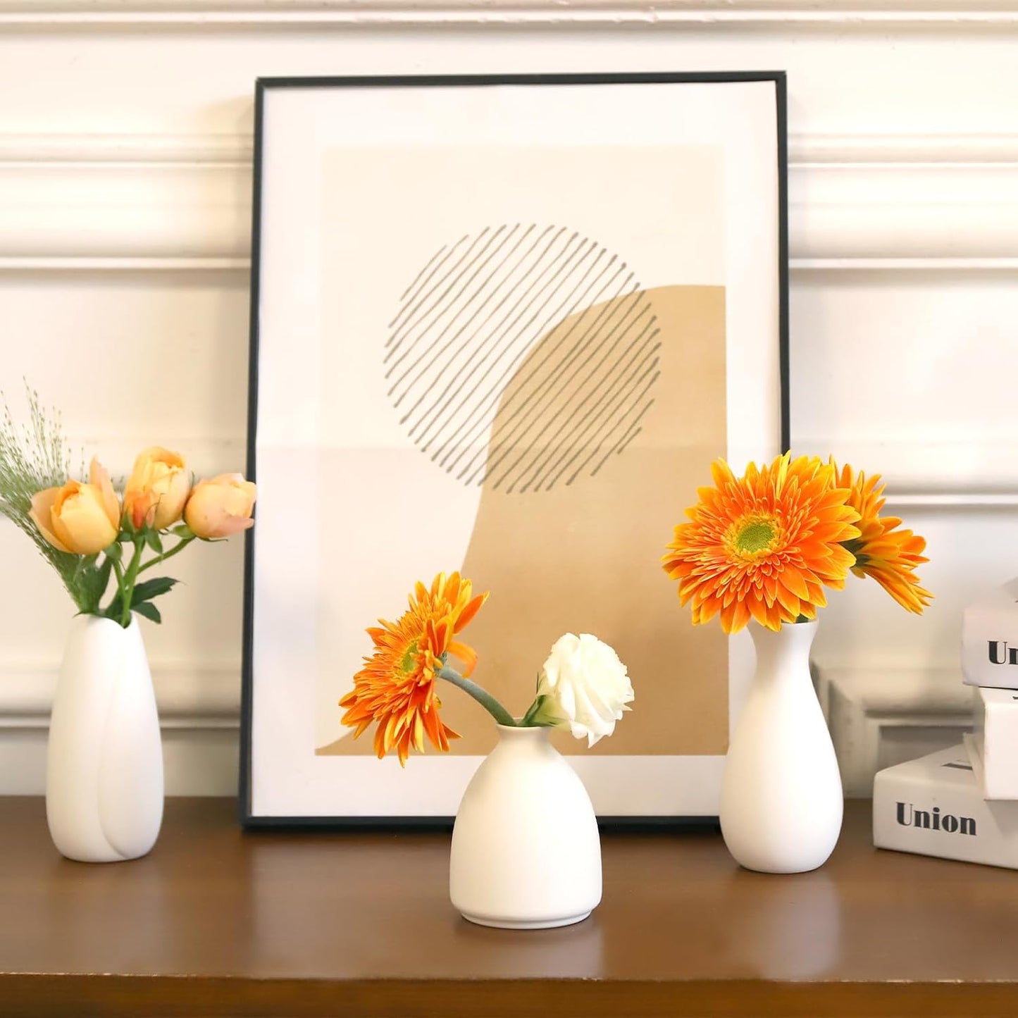 10pc Ceramic Bud Vases Set / White / 3 Inch / Set of 10