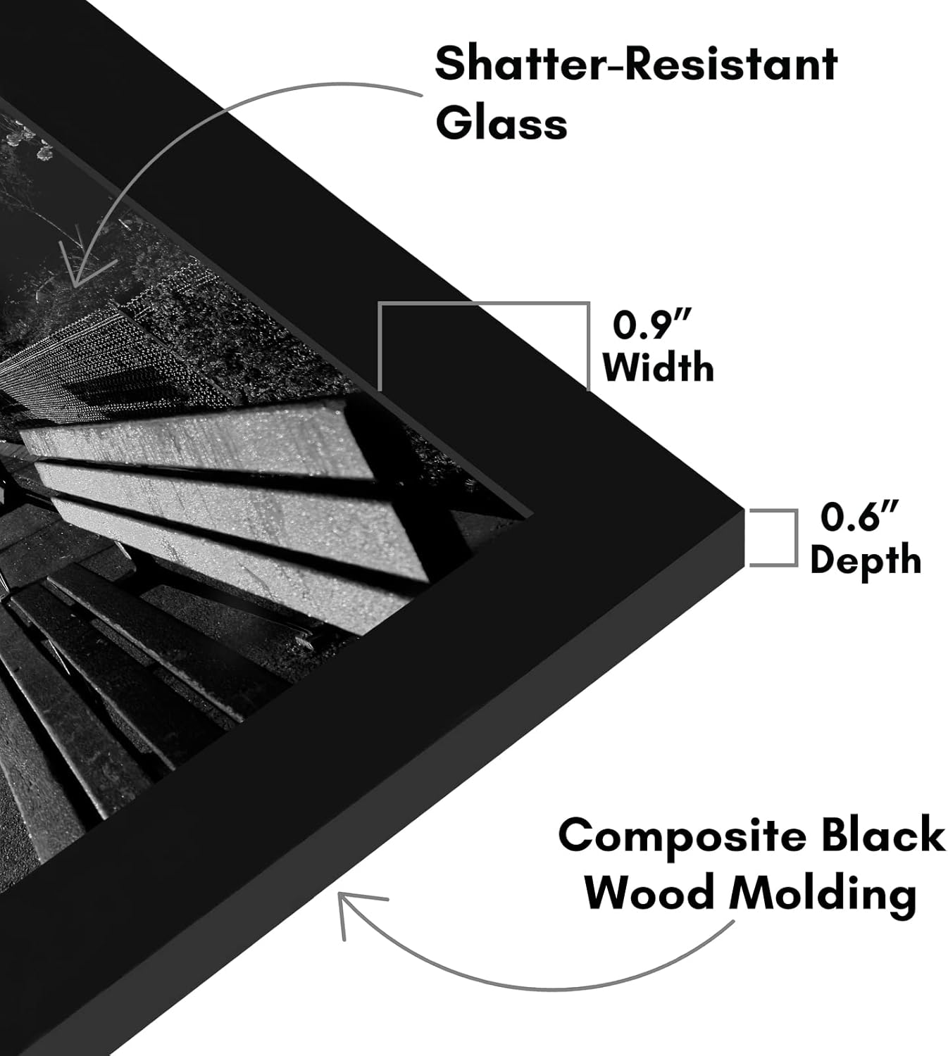 Picture Frame / Gallery-Style Frames Made / 8 x 12 / Black