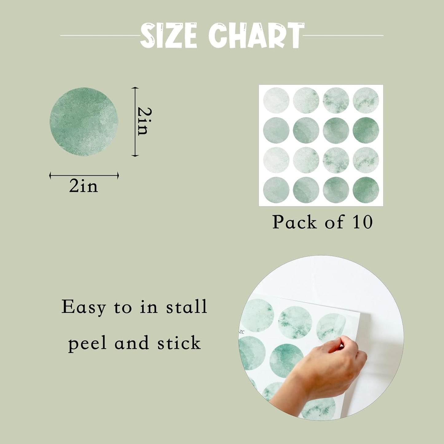 Moon Dot Wall Decals for Baby Room / Green Dot
