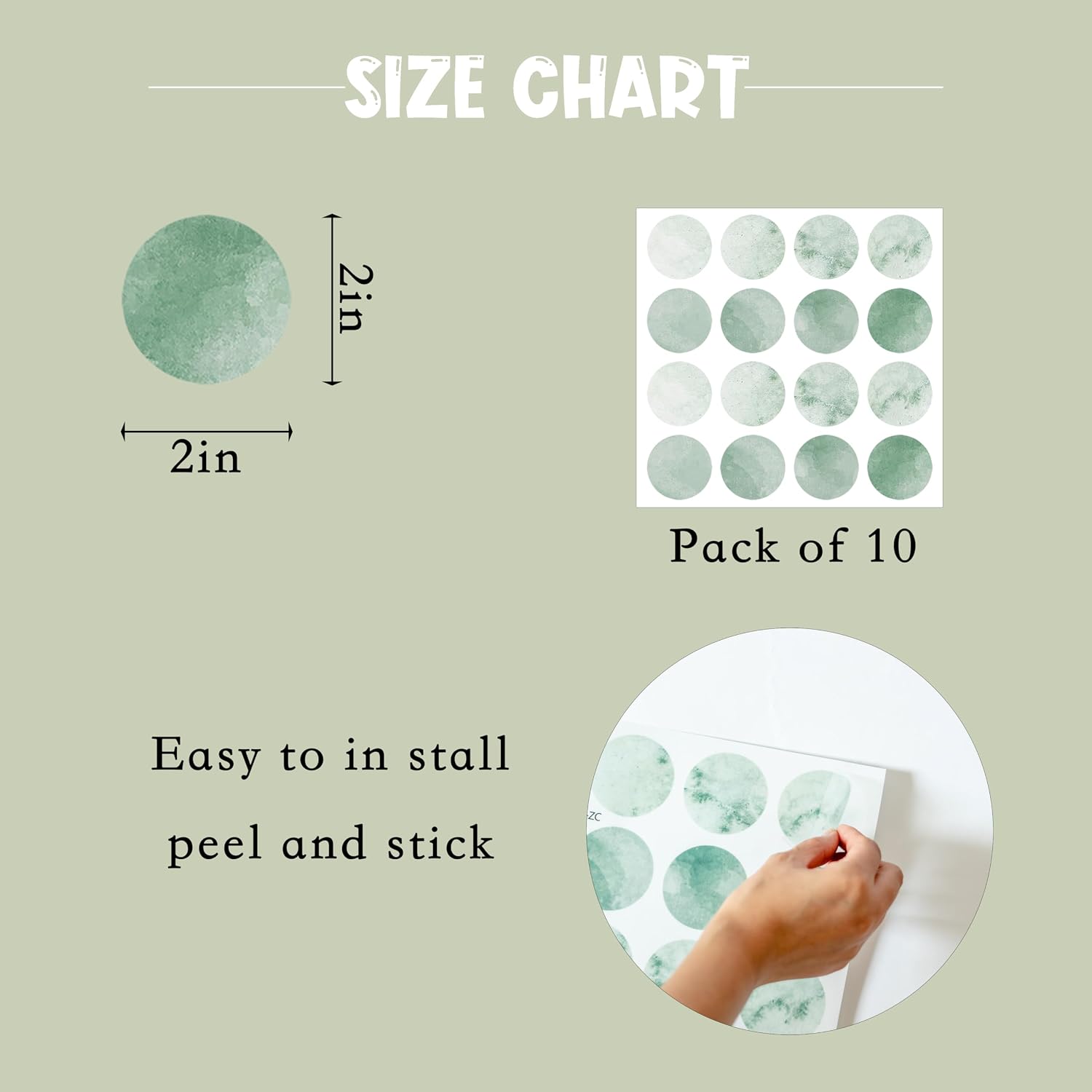 Moon Dot Wall Decals for Baby Room / Green Dot