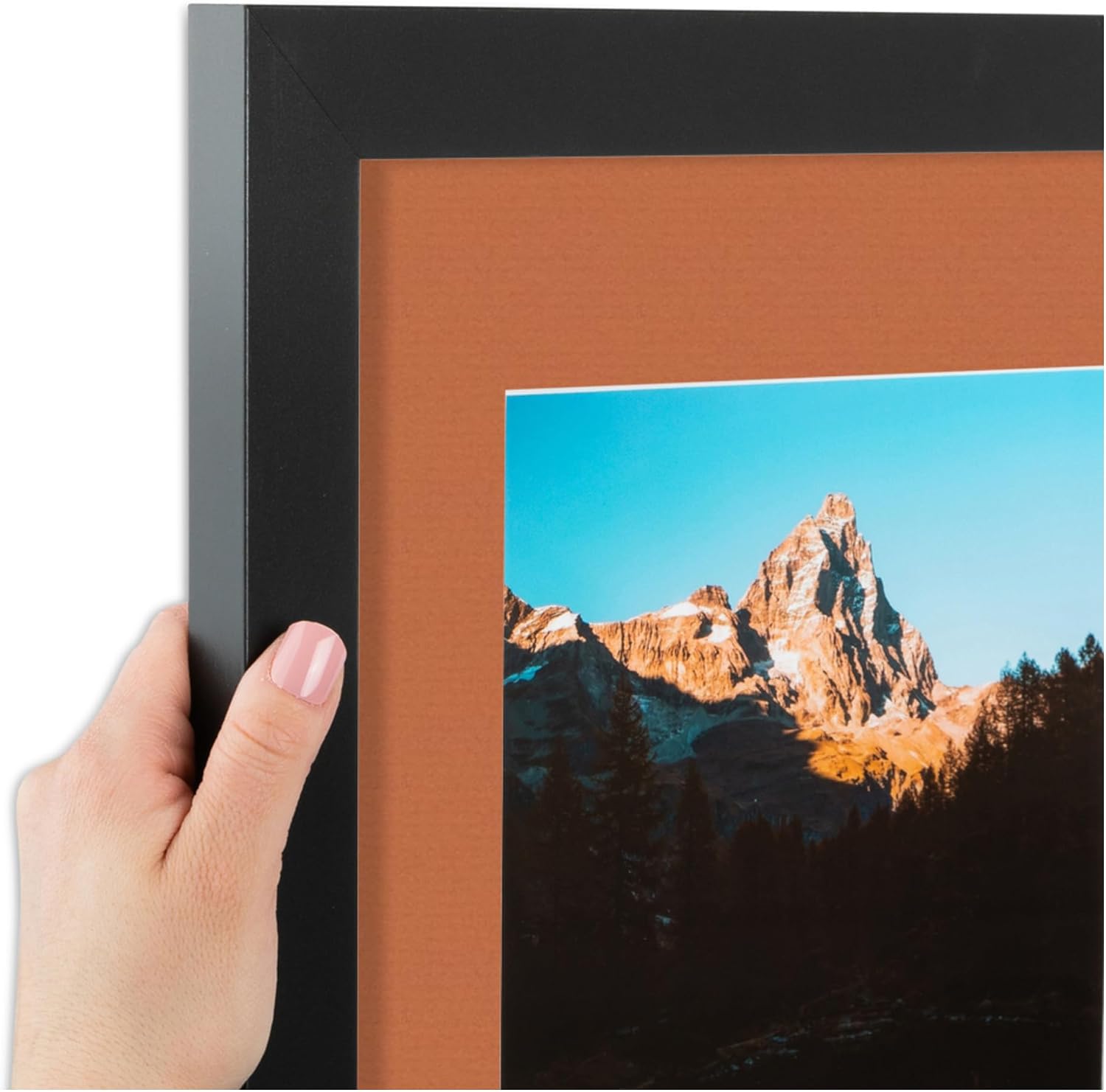 ArtToFrames Collage Photo Frame Double Mat with 3 - 8.5x11 Openings and Satin Black Frame