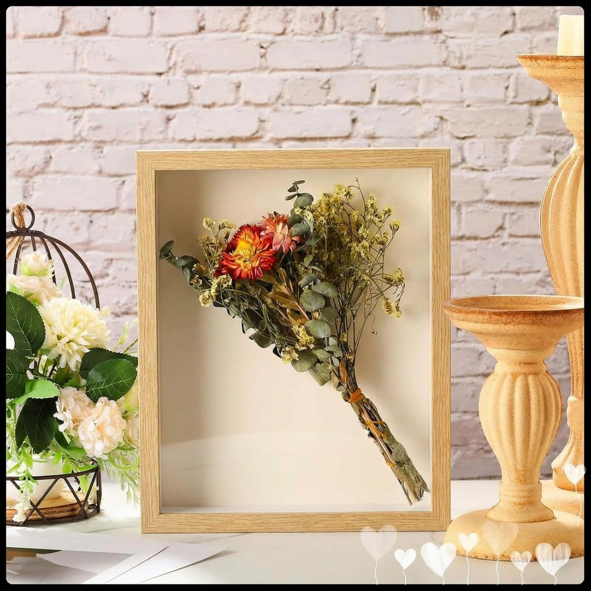 6 Pieces Shadow Box Picture Frame, Wood Color, 5 X 7 Inch | Deep Display Case for Graduation Medals Wedding Crafts Pins