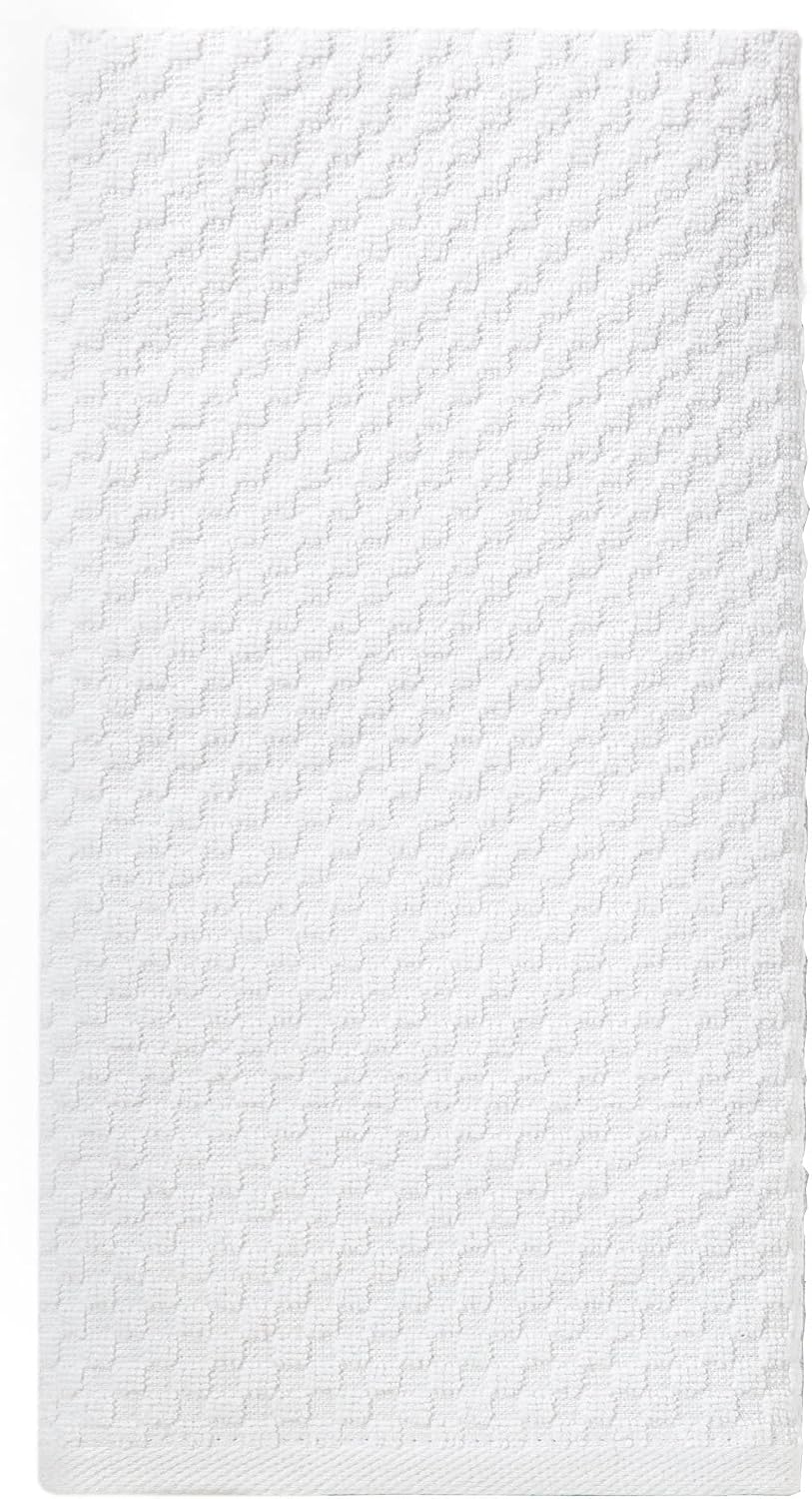 COTTON CRAFT Amazing Kitchen Towel - 12 Pack 100% Cotton Waffle Terry Towel | White - 16x28 inch Euro Café Waffle Weave