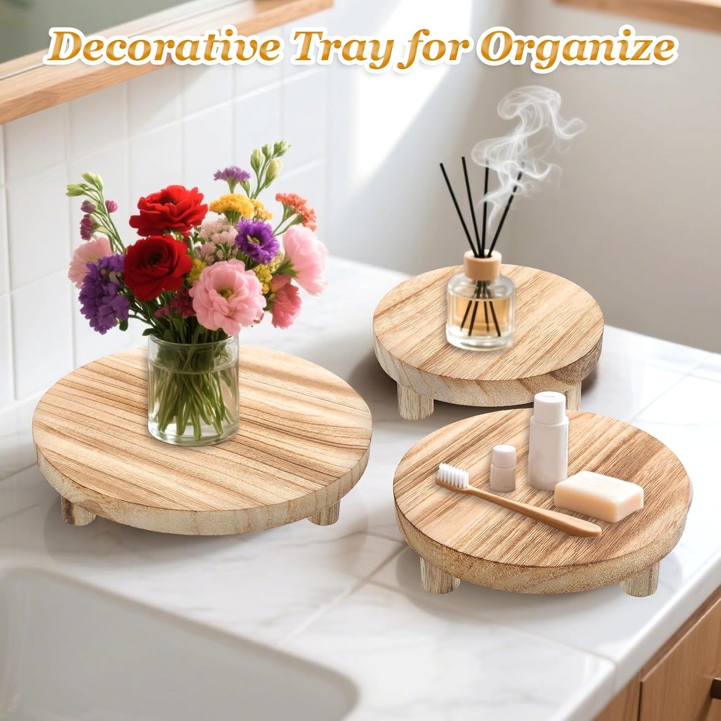 Wooden Risers Display Stands / Set of 4