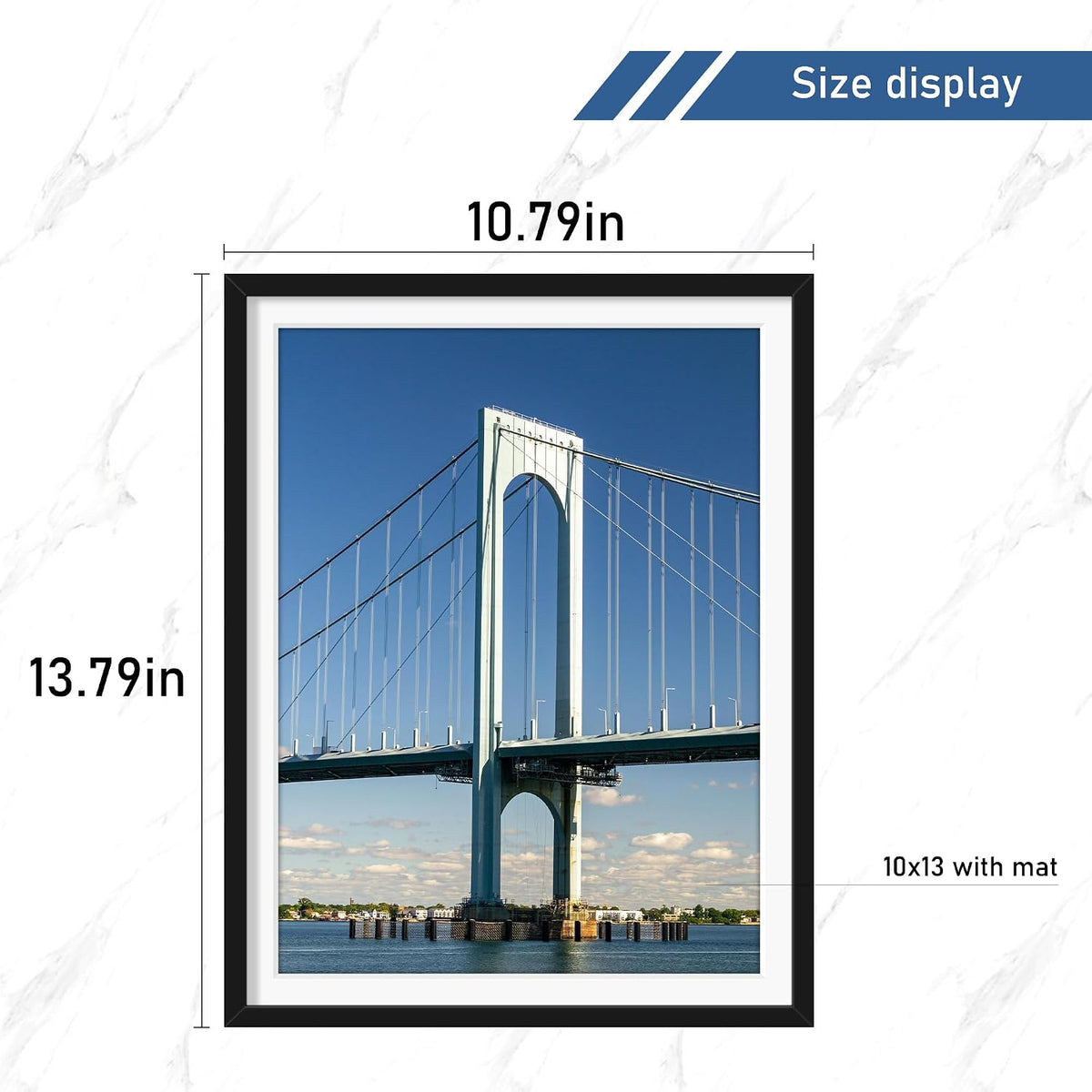 Wiscet 10x13 Picture Frame Set of 4, for Wall Mounting, Black | Display Picture 9x12 with Mat or 10x13 Poster Frame