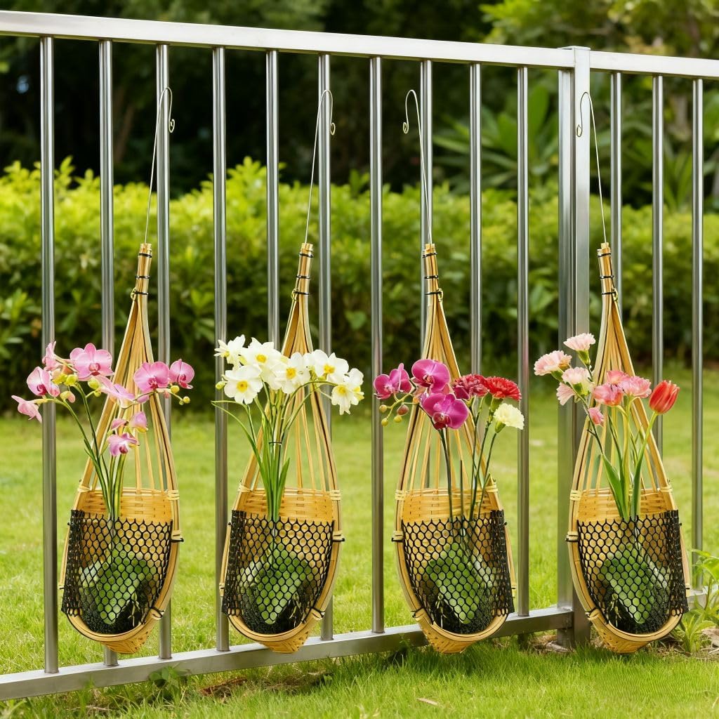 SatisJoy Orchid Hanging Planter / Brown / 5 Inch