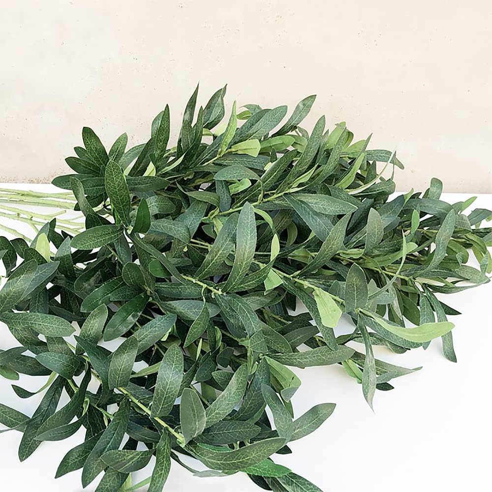 Olive Branches for Vases Faux Olive Branch Fake Tree Branches Stems for Vase / Set of 5