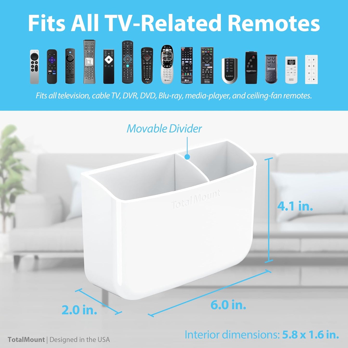 Hole-Free Remote Holder / Standard White
