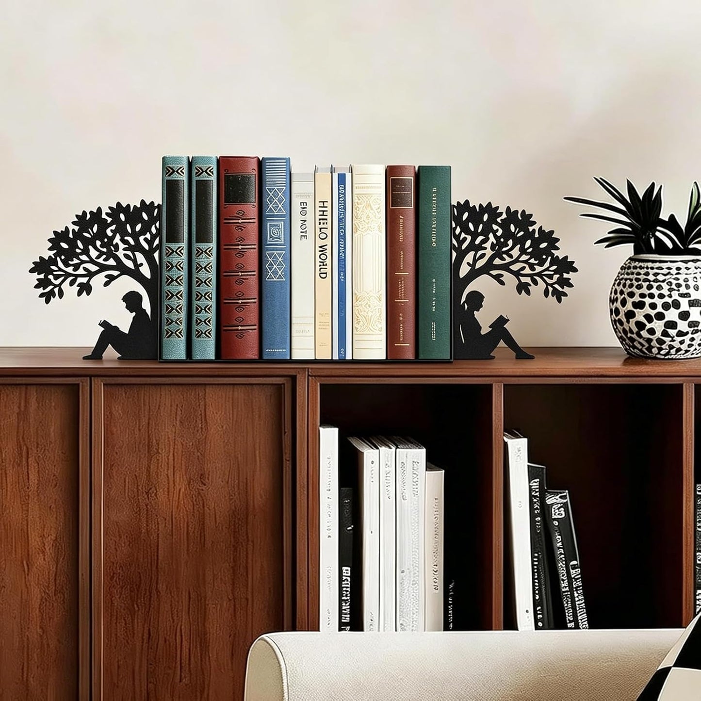 Metal Bookends for Heavy Books / Figure Bookends / Black
