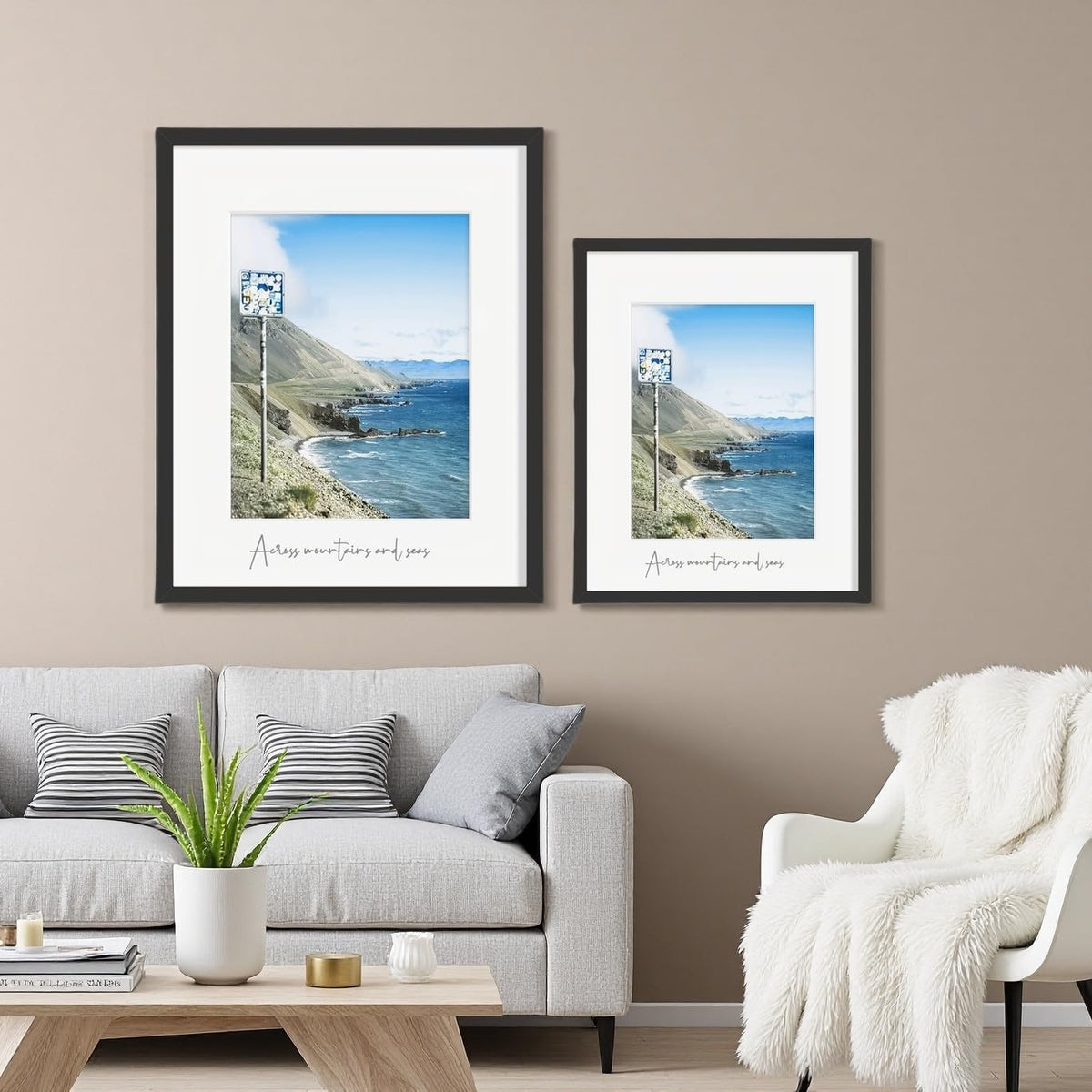 Wiscet 16x20 Picture Frame Set of 4, for Wall Mounting, Black | Display Picture 11x14 with Mat or 16x20 Poster Frame