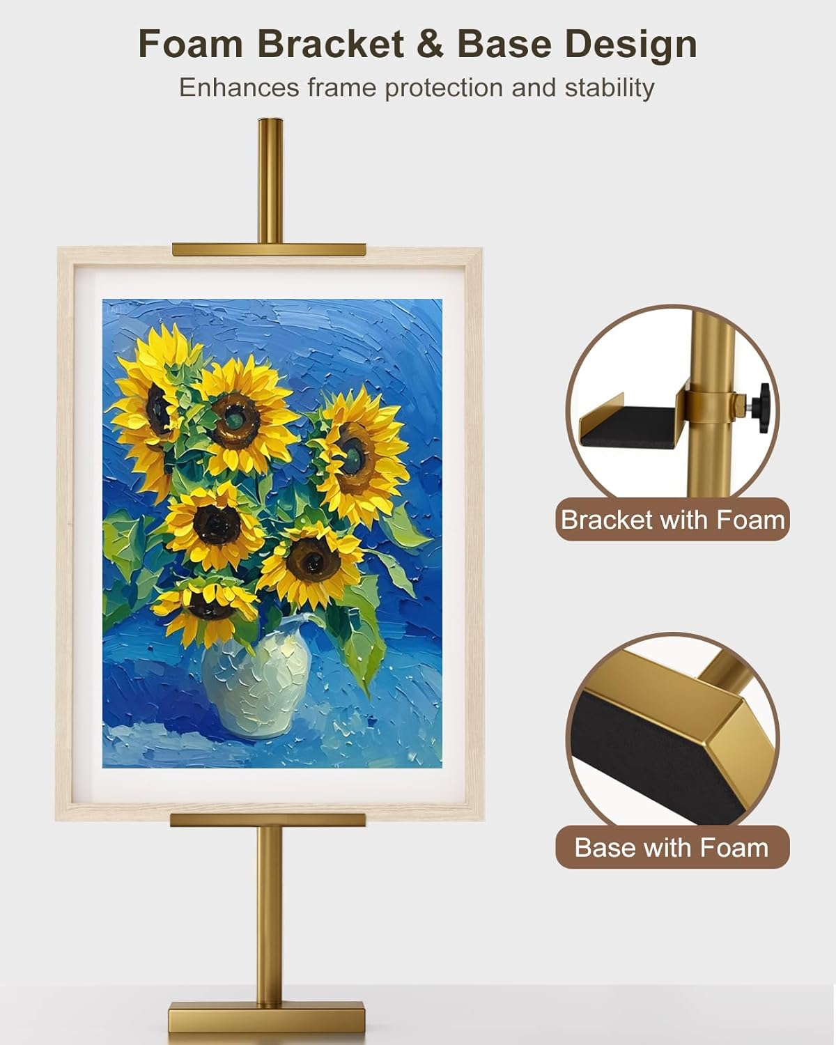 Adjustable Tabletop Easel Stand, Picture Easels for Display Up to 29" H, Metal Picture Frame Holder Stand Table for