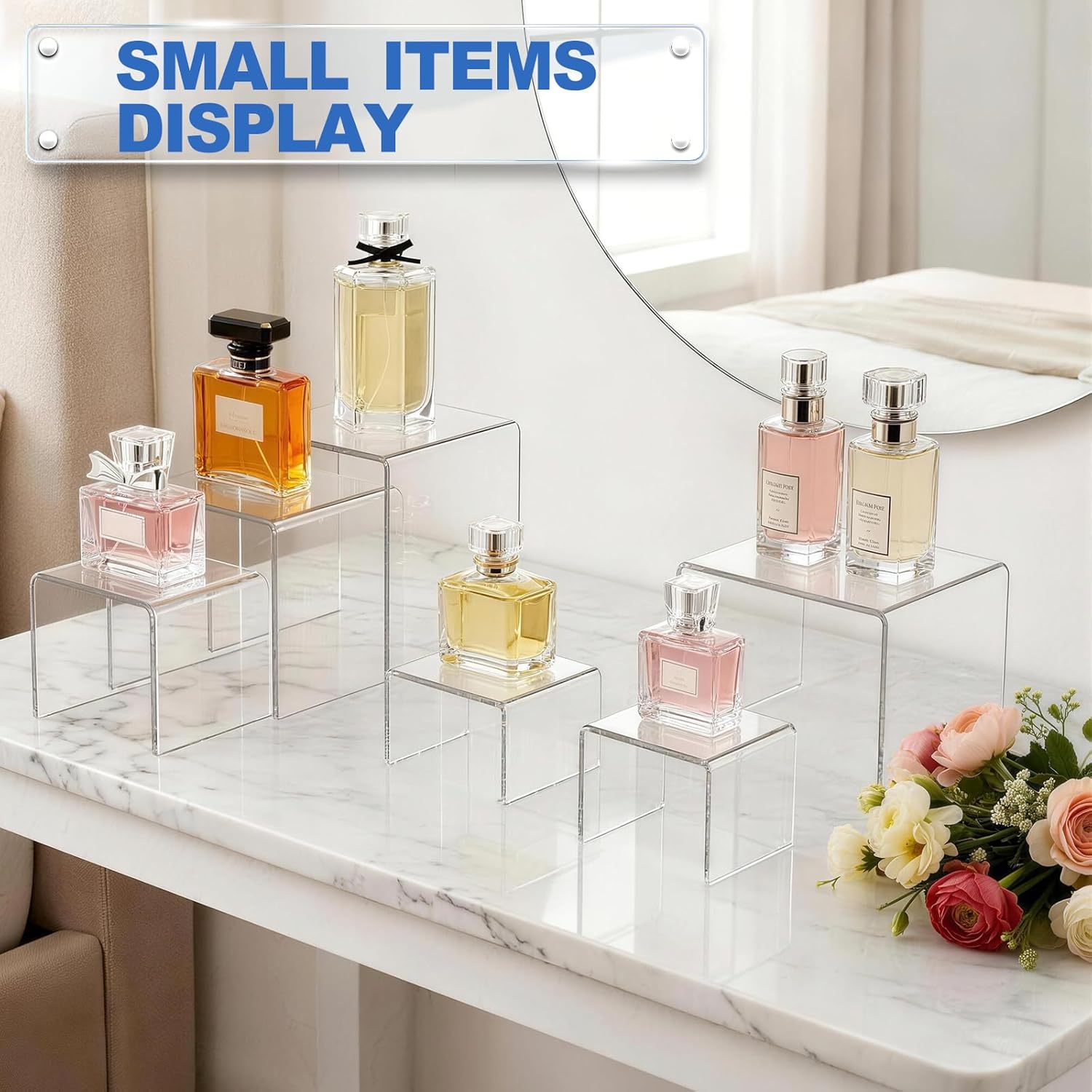 Display Risers Display Stands / Clear-square / Set of 6
