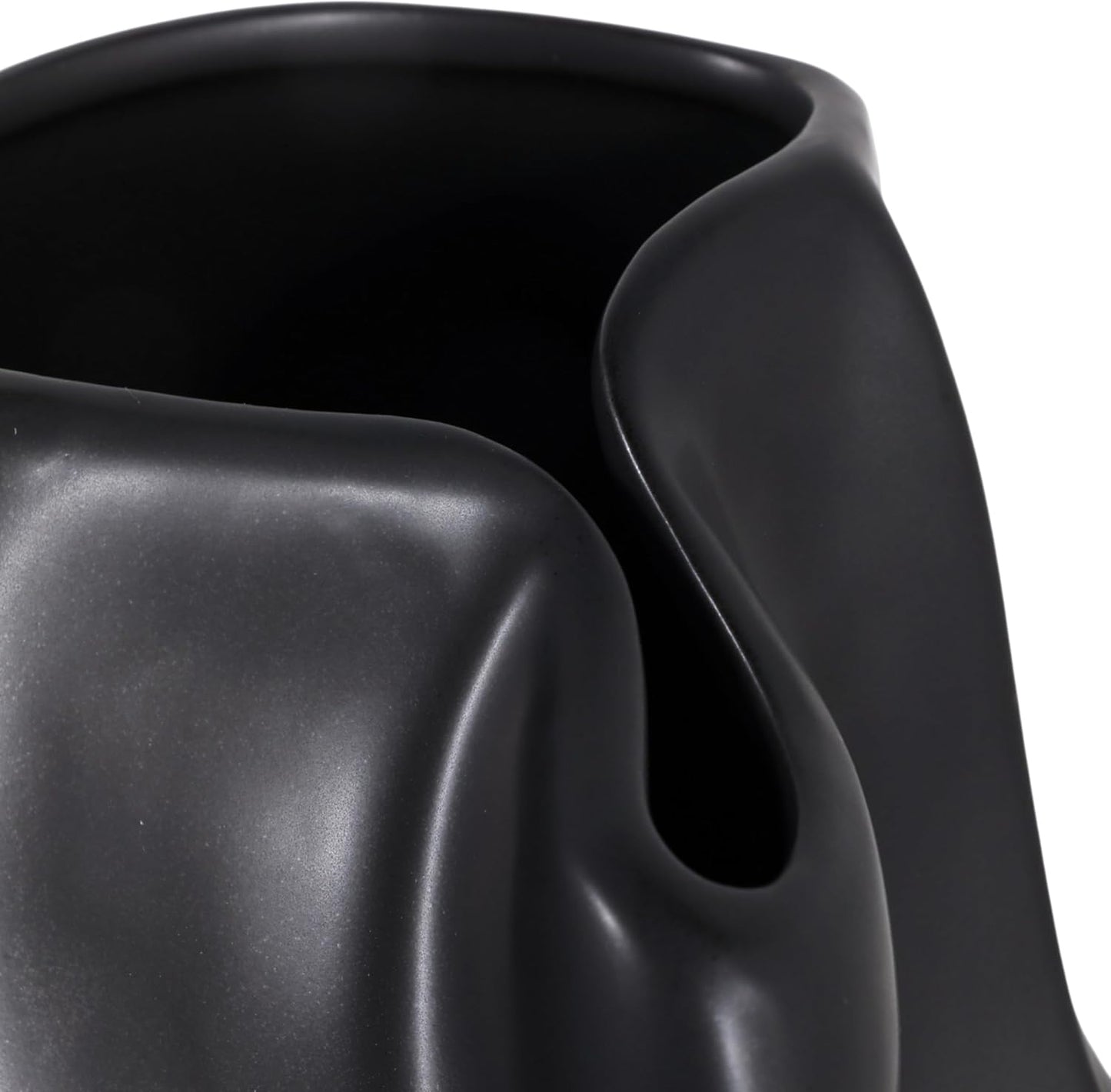 Ceramic Flower Vase / 14.0" H / Black