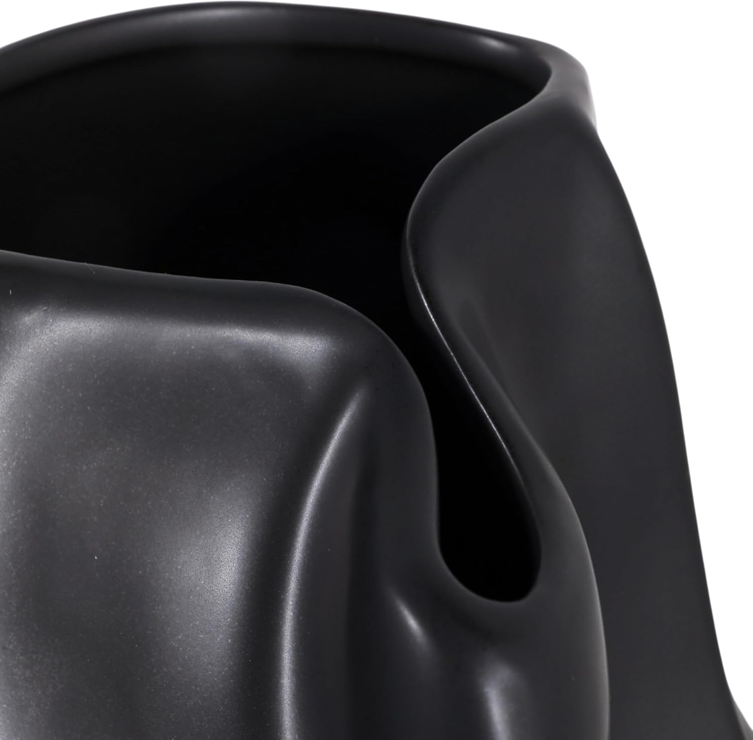 Ceramic Flower Vase / 14.0" H / Black