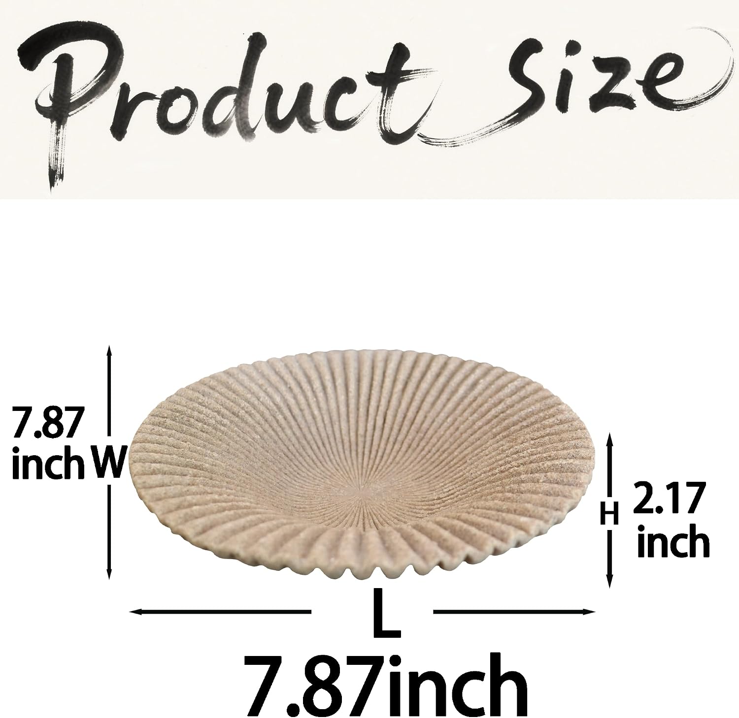 Decorative Bowl decor Tray / Beige-d / 7.87inch