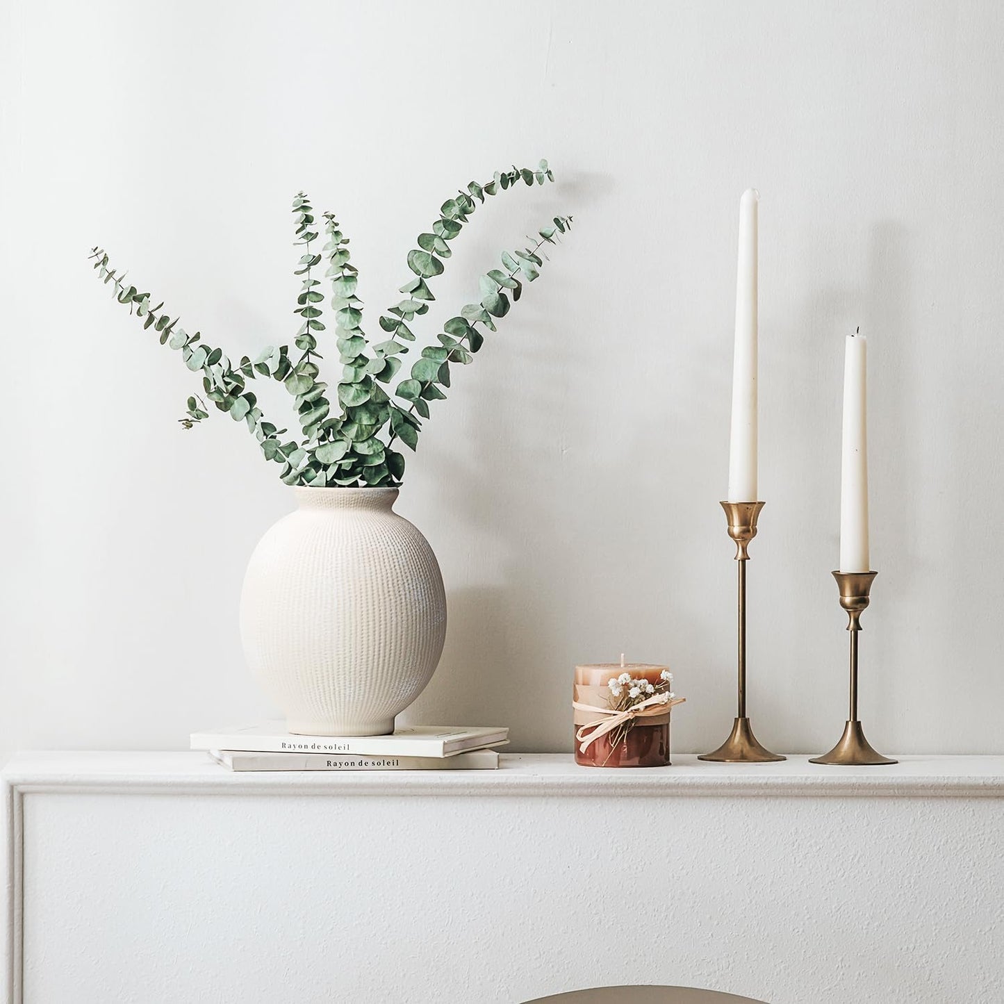Ceramic Decorative Flower Vase / Modern White-6.8