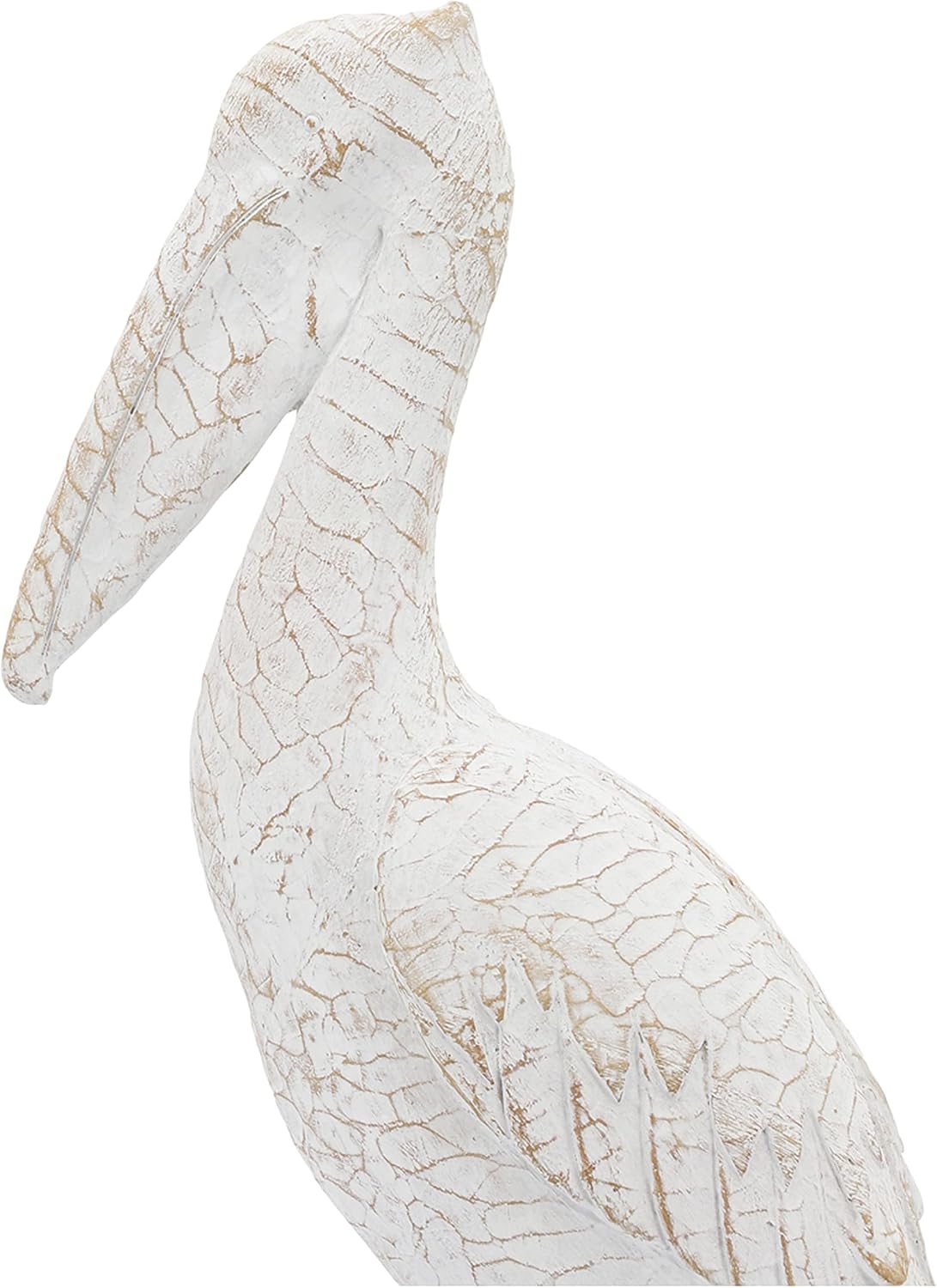 Modern Ceramic Standing Pelican Sculpture / 14.0" H / White