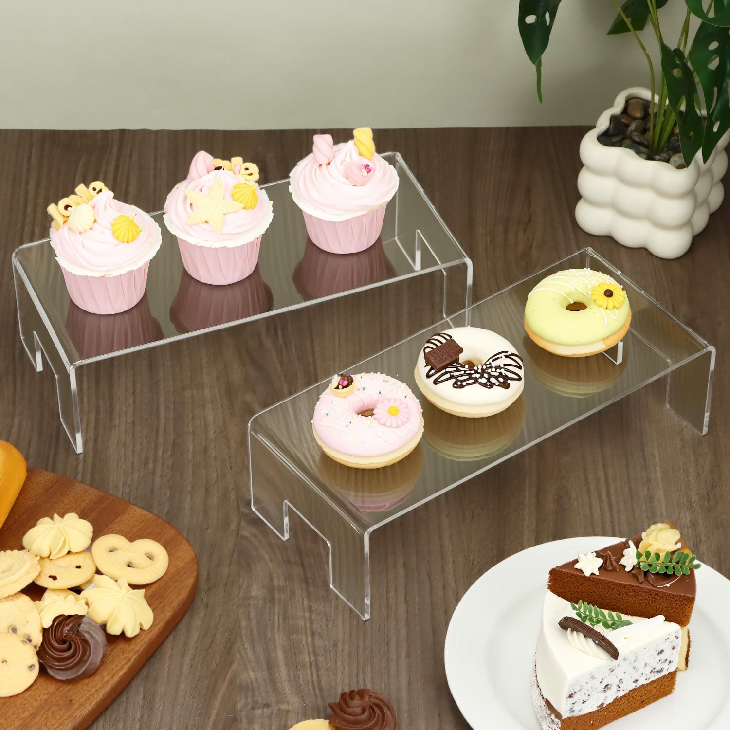 Acrylic Display Risers Stand / Clear / Set of 2