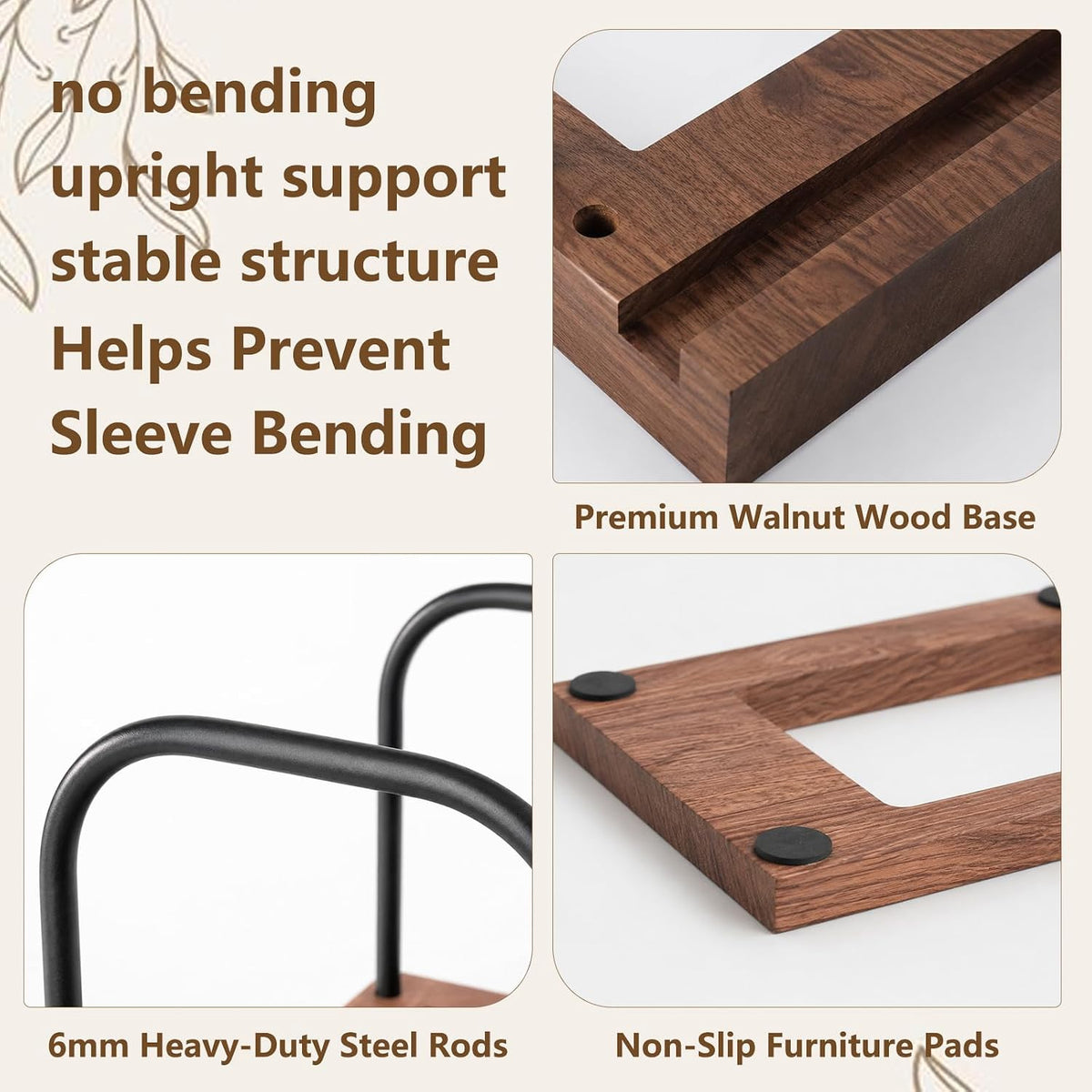 ZEDKEHO Vinyl Record Storage Holder for 50-75 LPs, Wood | Now Playing Vinyl Record Stand with LED Light,Wood Album