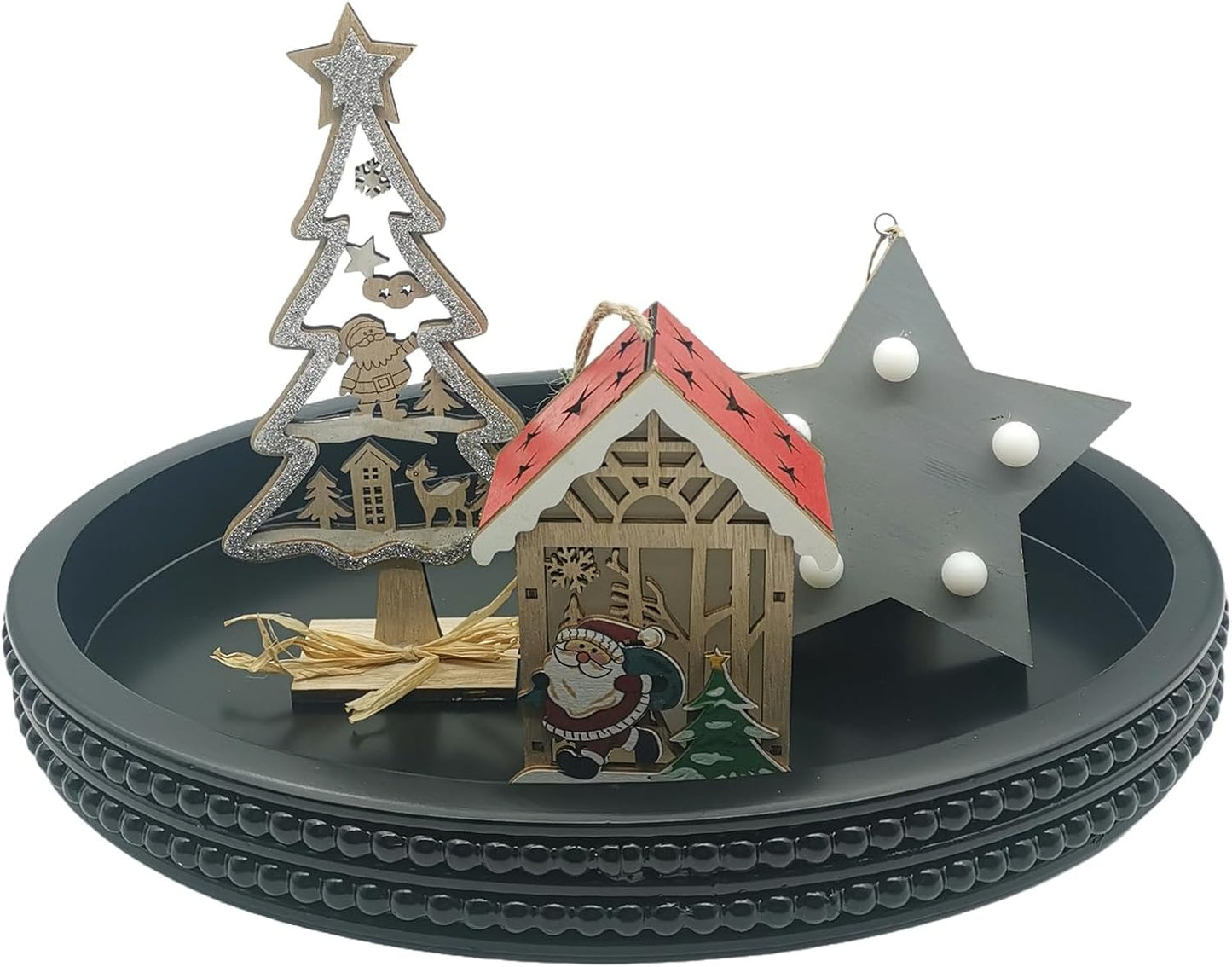 Farmhouse Rustic Serving Tray / Black