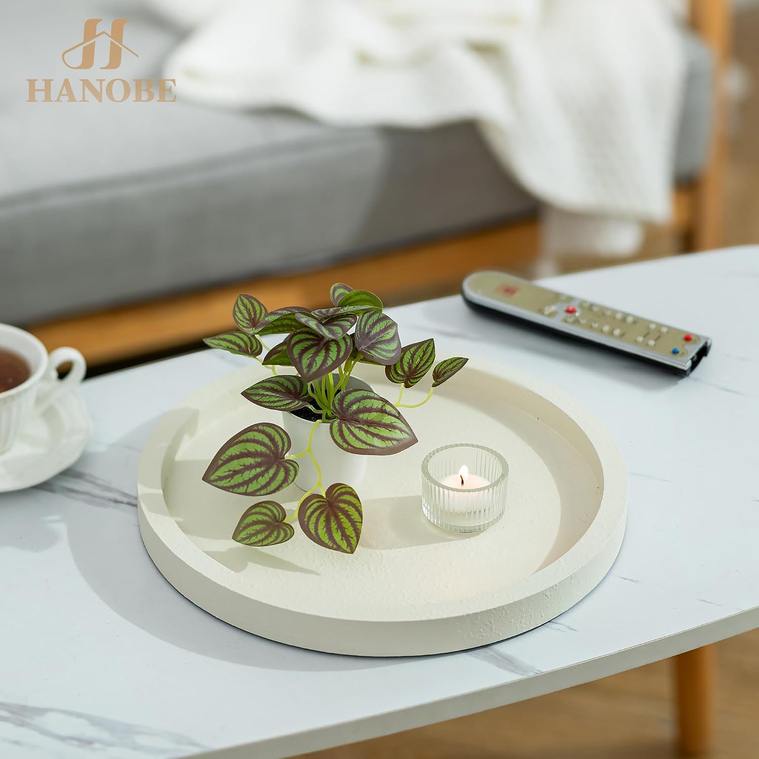 Decorative Trays / White Round Tray / CREAM WHITE