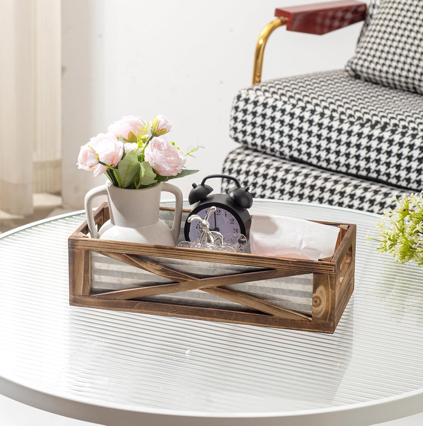 Wooden Toilet Tank Basket / Brown