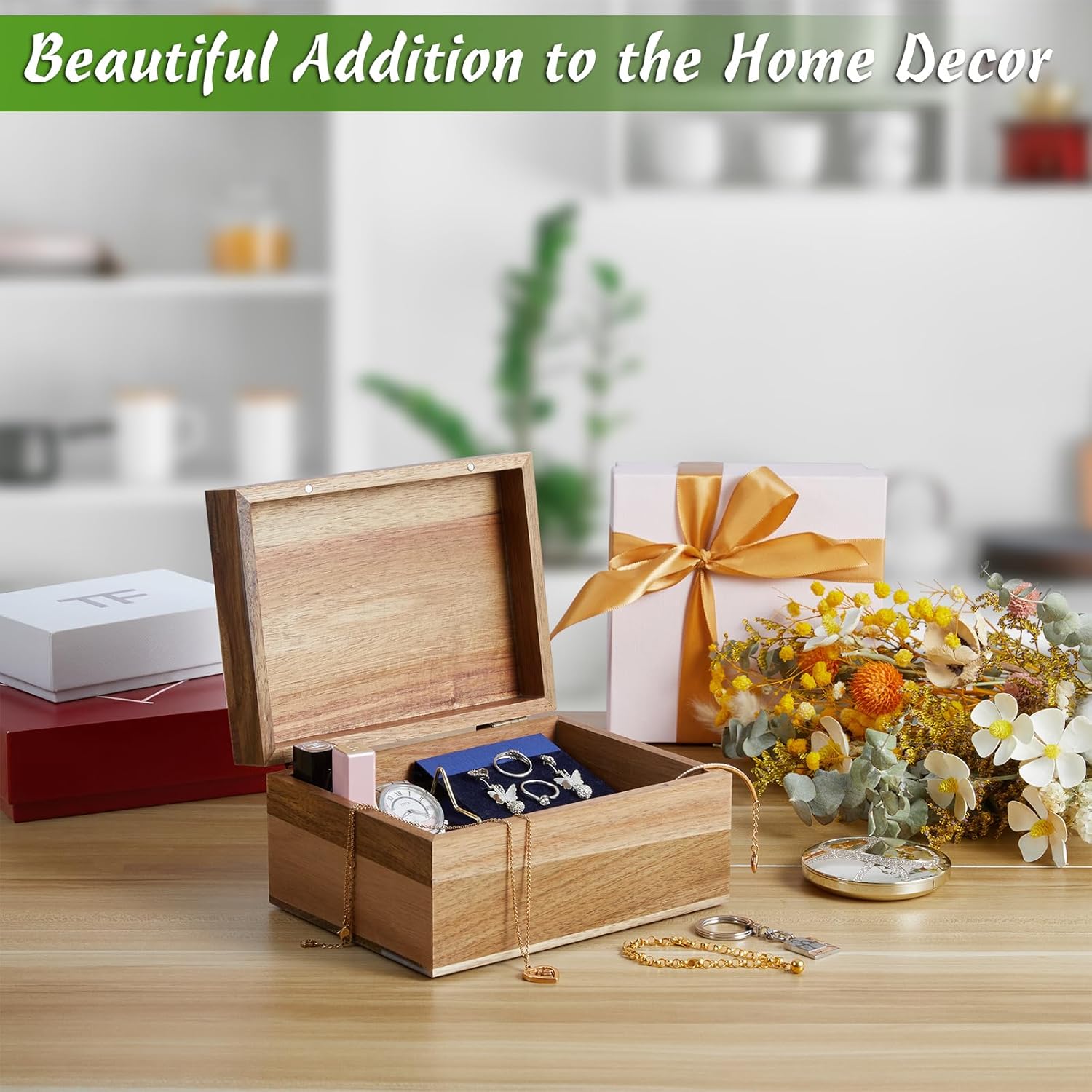 Wood Memory Box / Acacia / Small / 3 x 5