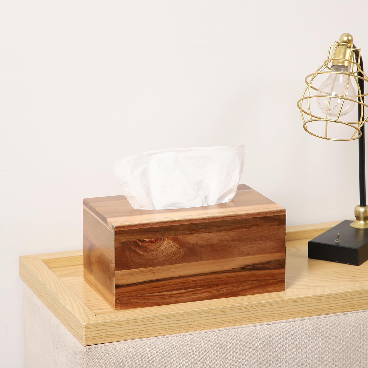 Acacia Wood Tissue Box Cover Rectangle / Acacia-rectangle
