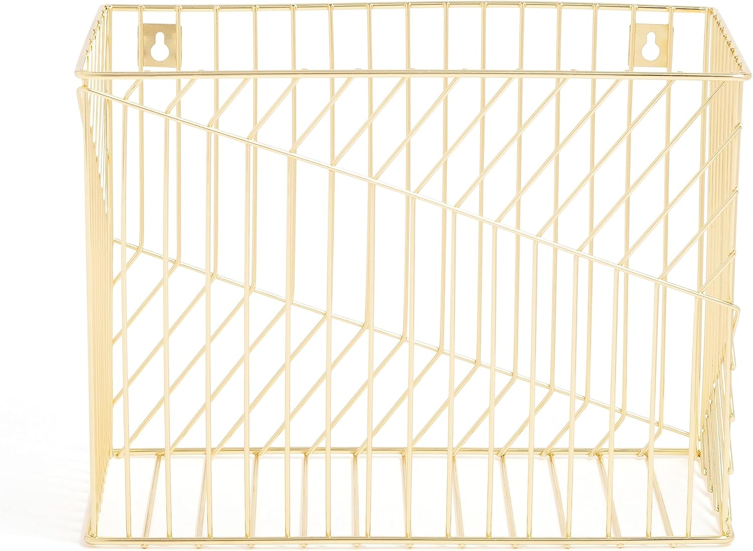 U Brands Wire Metal Hanging File Organizer, Letter Size, Gold Finish