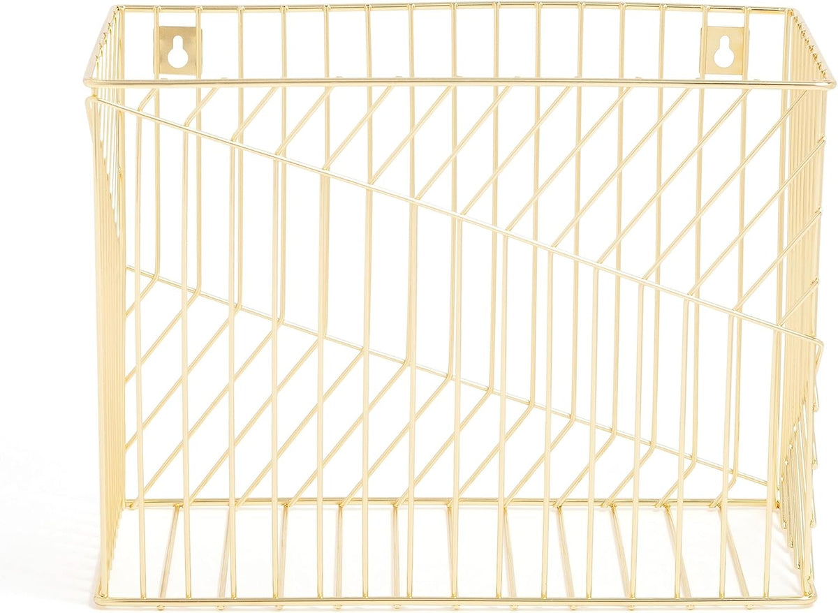 U Brands Metal Hanging File Organizer, Letter Size, Desktop Accessory, Vena Collection, Gold (Pack of 6)