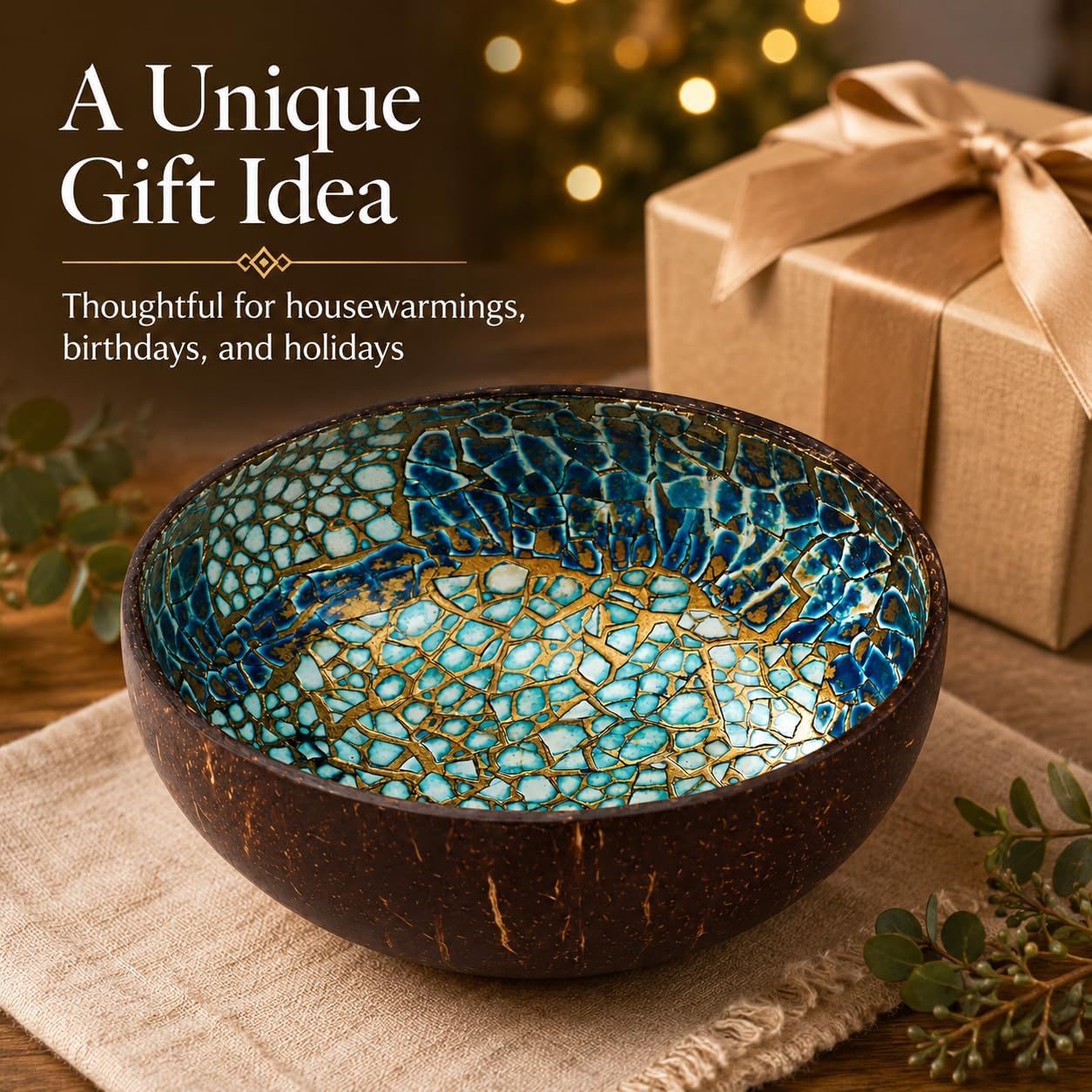Key Bowl & Fruit Snack Holder / Mosaic Blue and Yellow