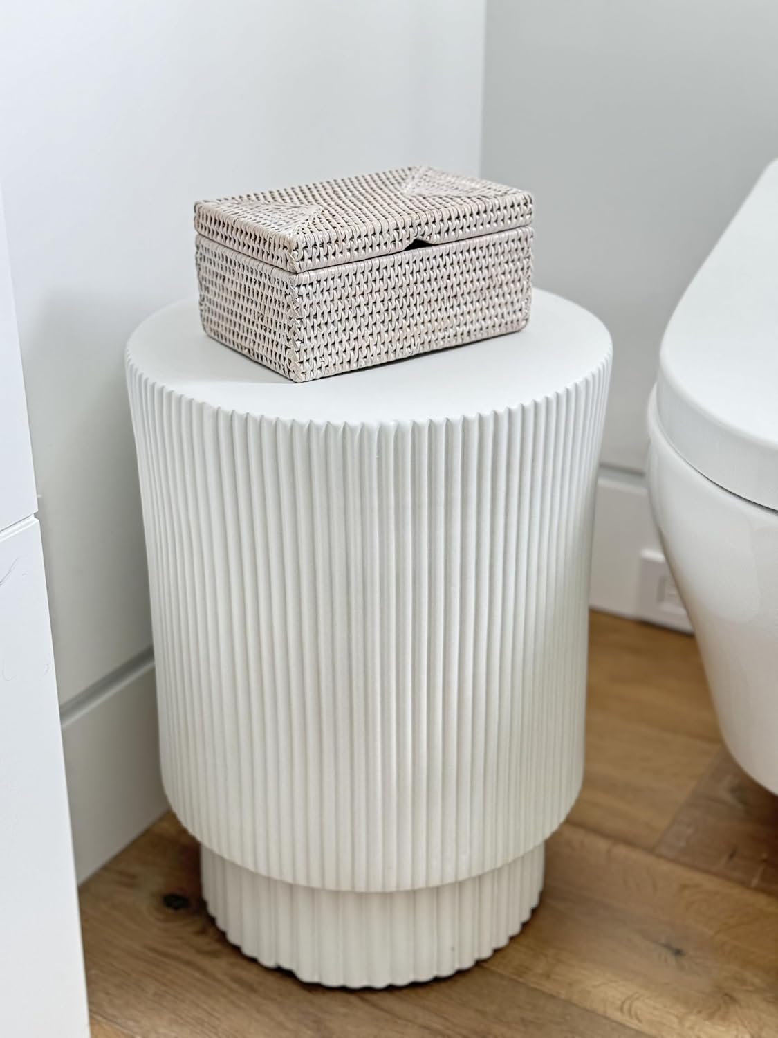 Wash Toilet Roll Storage Basket / White