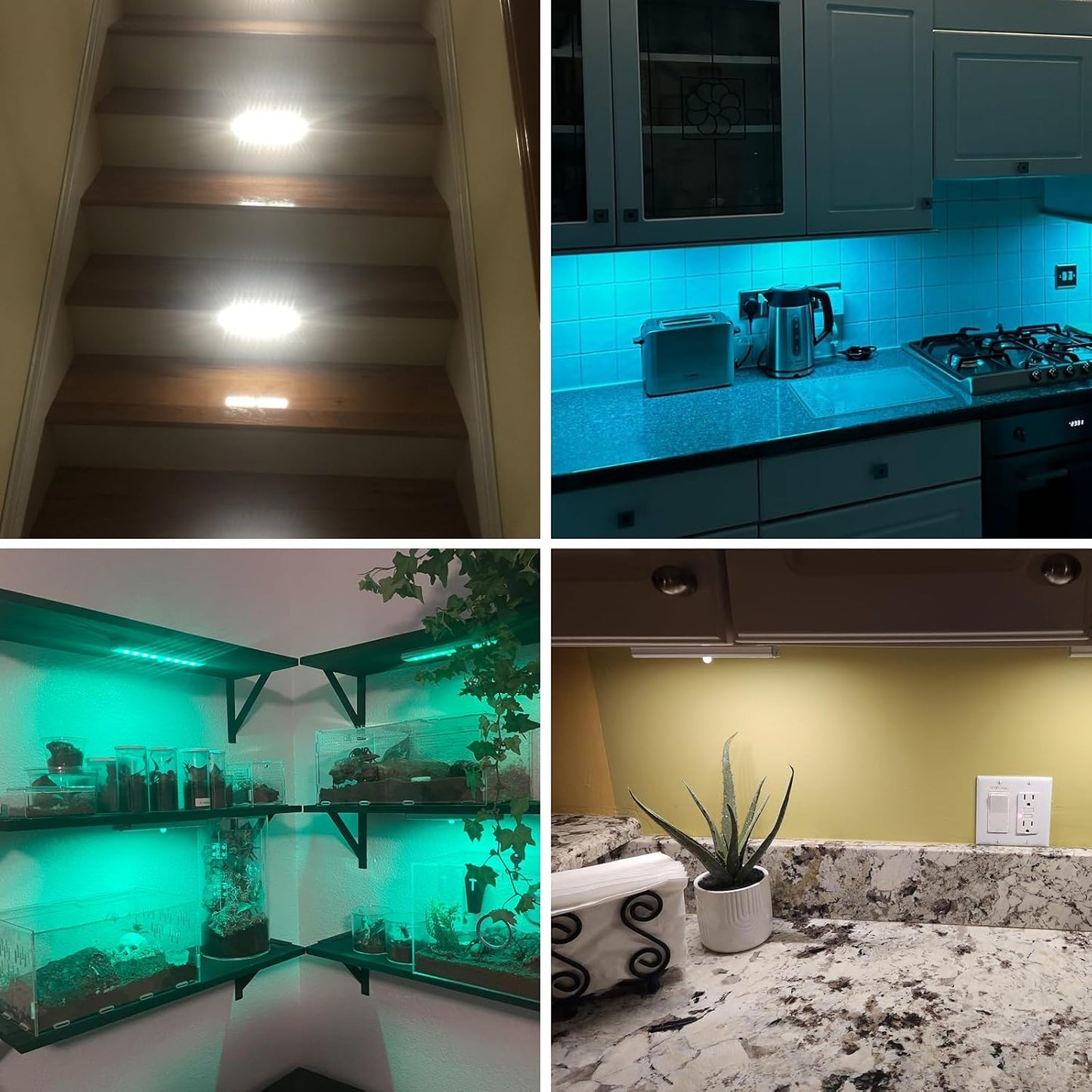 SZOKLED 58-LED Motion Sensor Under Cabinet Lights Wireless, RGB Closet Light Night Lights Remote, Rechargeable Under